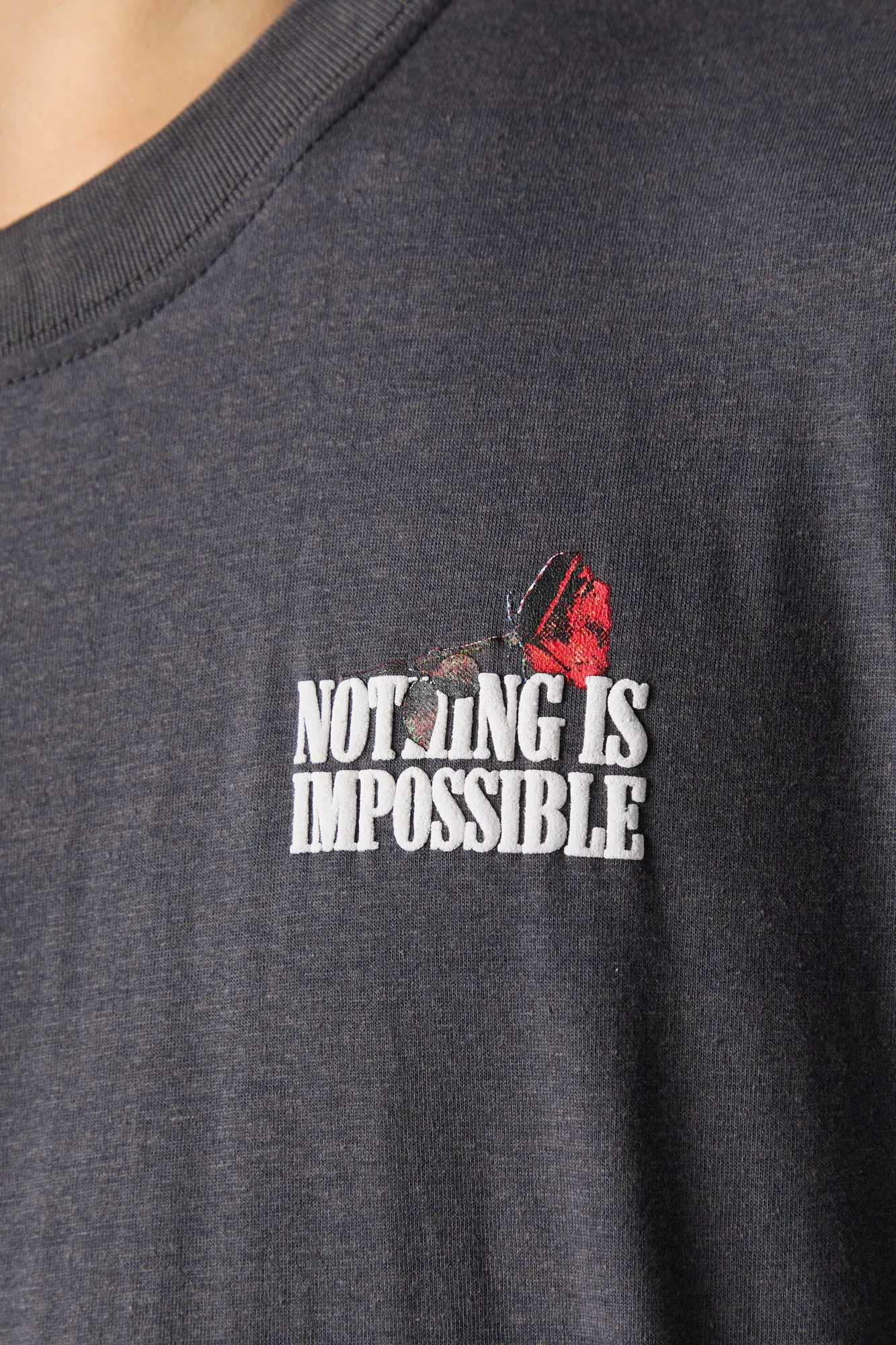 Nothing is Impossible Puff Print T-Shirt sold by Urban Planet product image thumbnail 4
