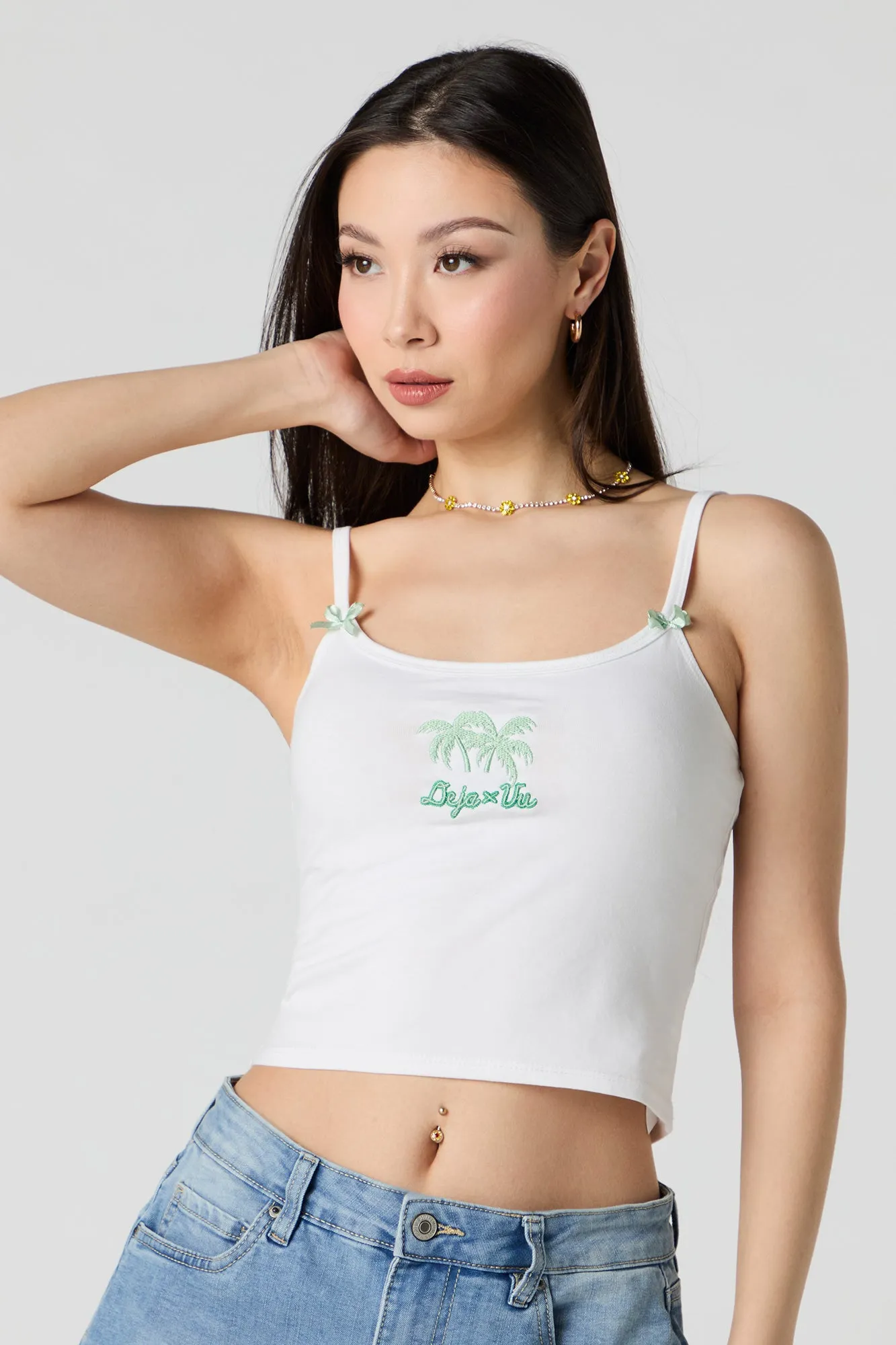 Débardeur avec Boucle et motif brodé Deja Vu sold by Urban Planet