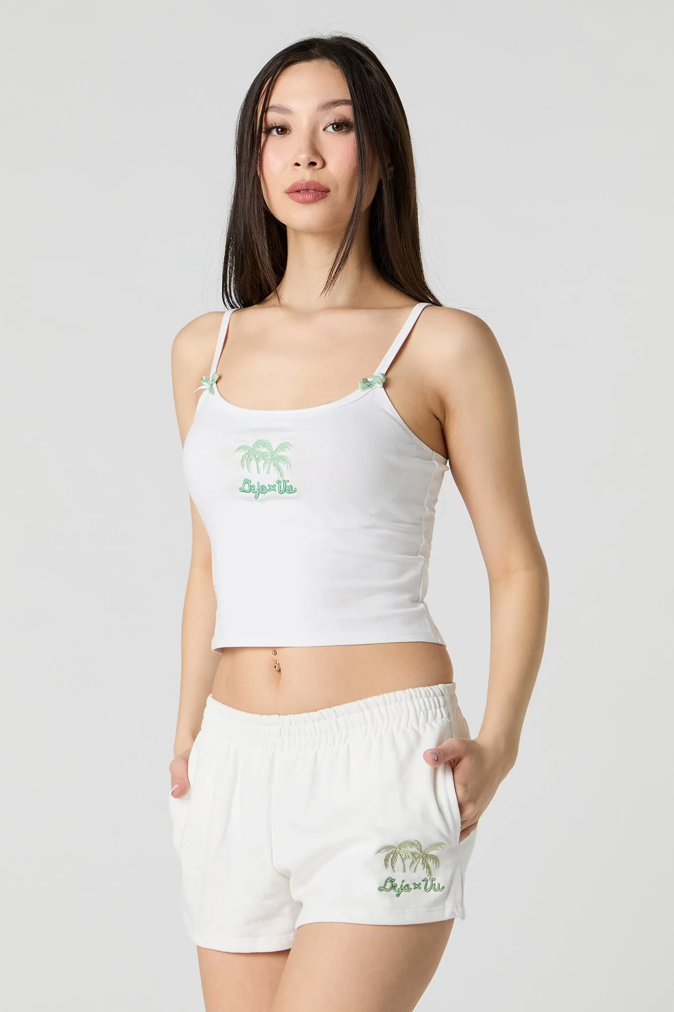 Embroidered Fleece Short sold by Urban Planet