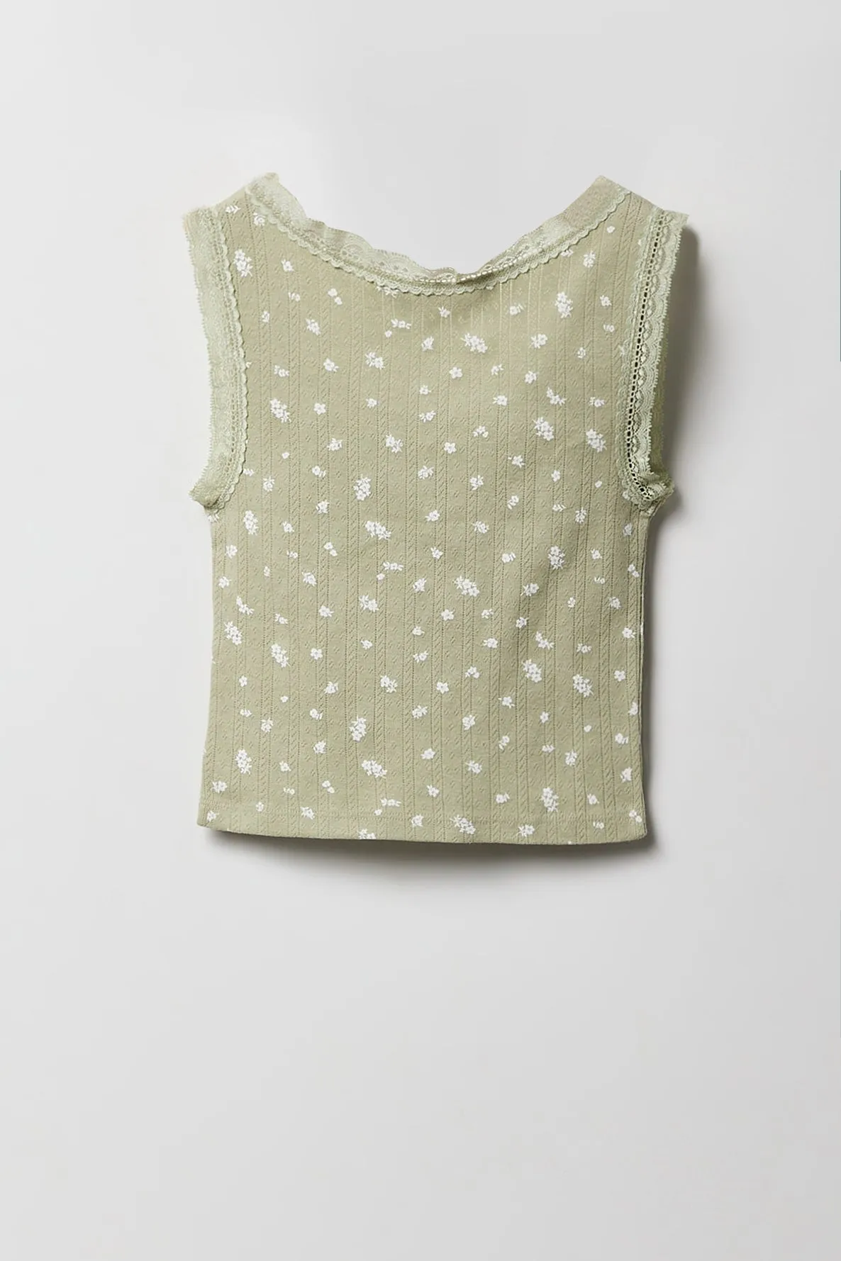 Débardeur en pointelle et dentelle avec micromotifs pour fille sold by Urban Planet product image thumbnail 2