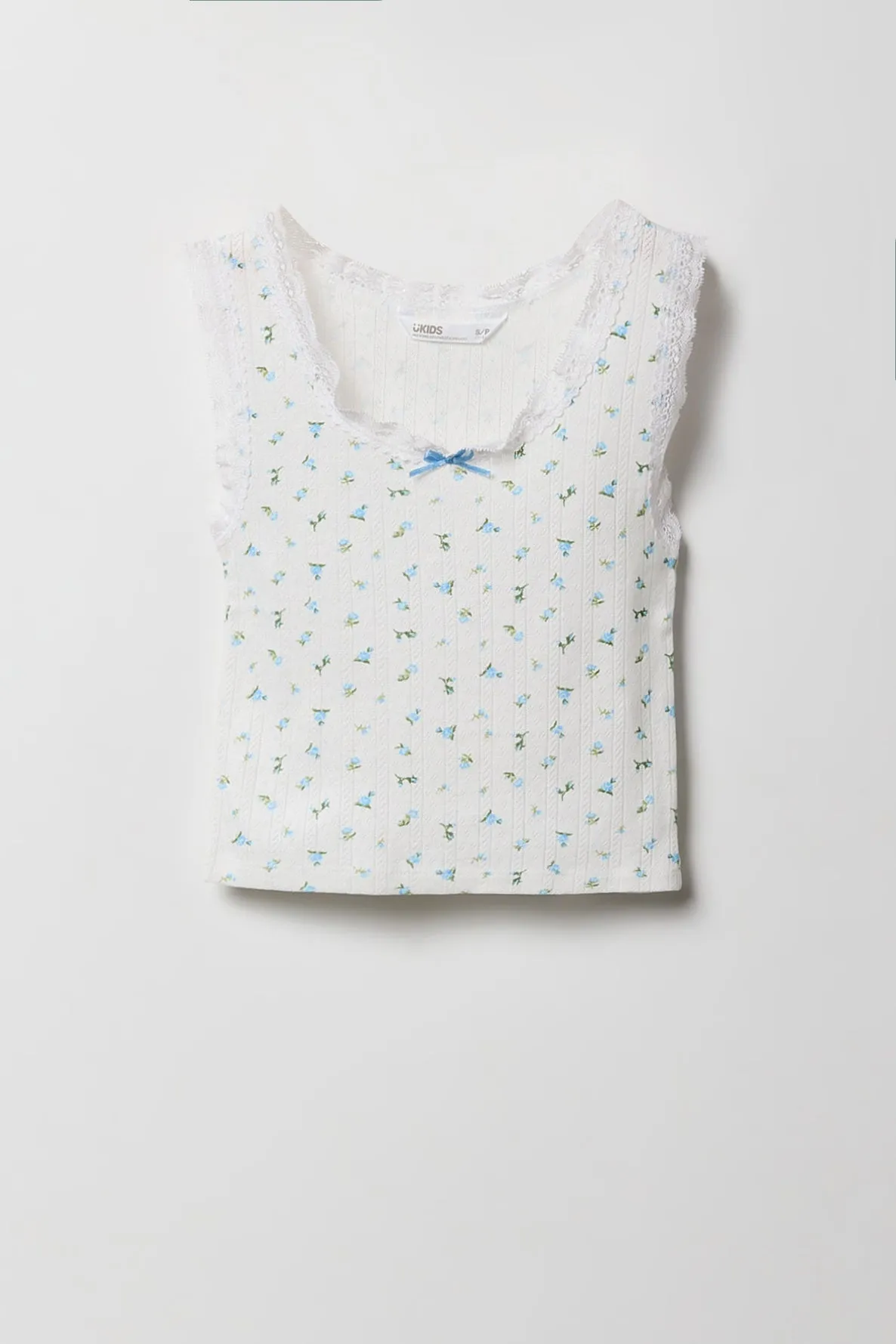 Débardeur en pointelle et dentelle avec micromotifs pour fille sold by Urban Planet product image thumbnail 3