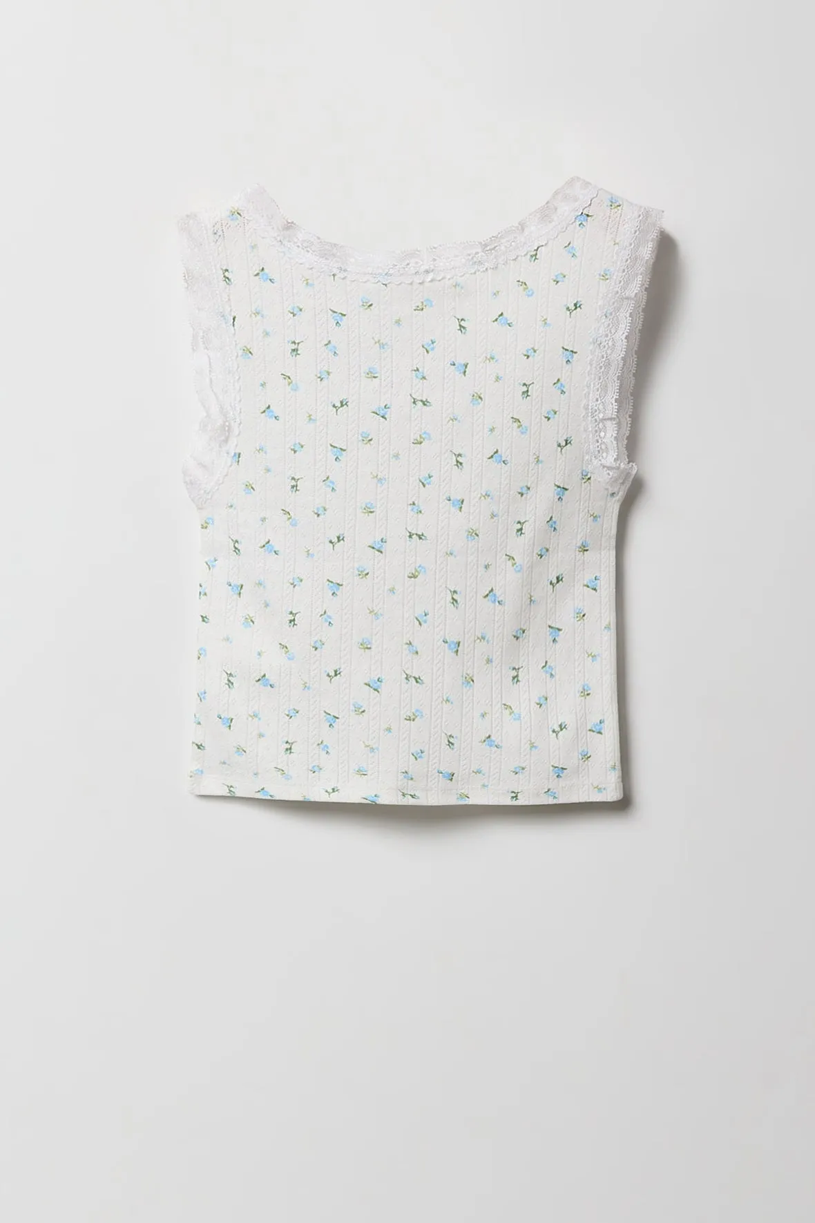 Débardeur en pointelle et dentelle avec micromotifs pour fille sold by Urban Planet product image thumbnail 4