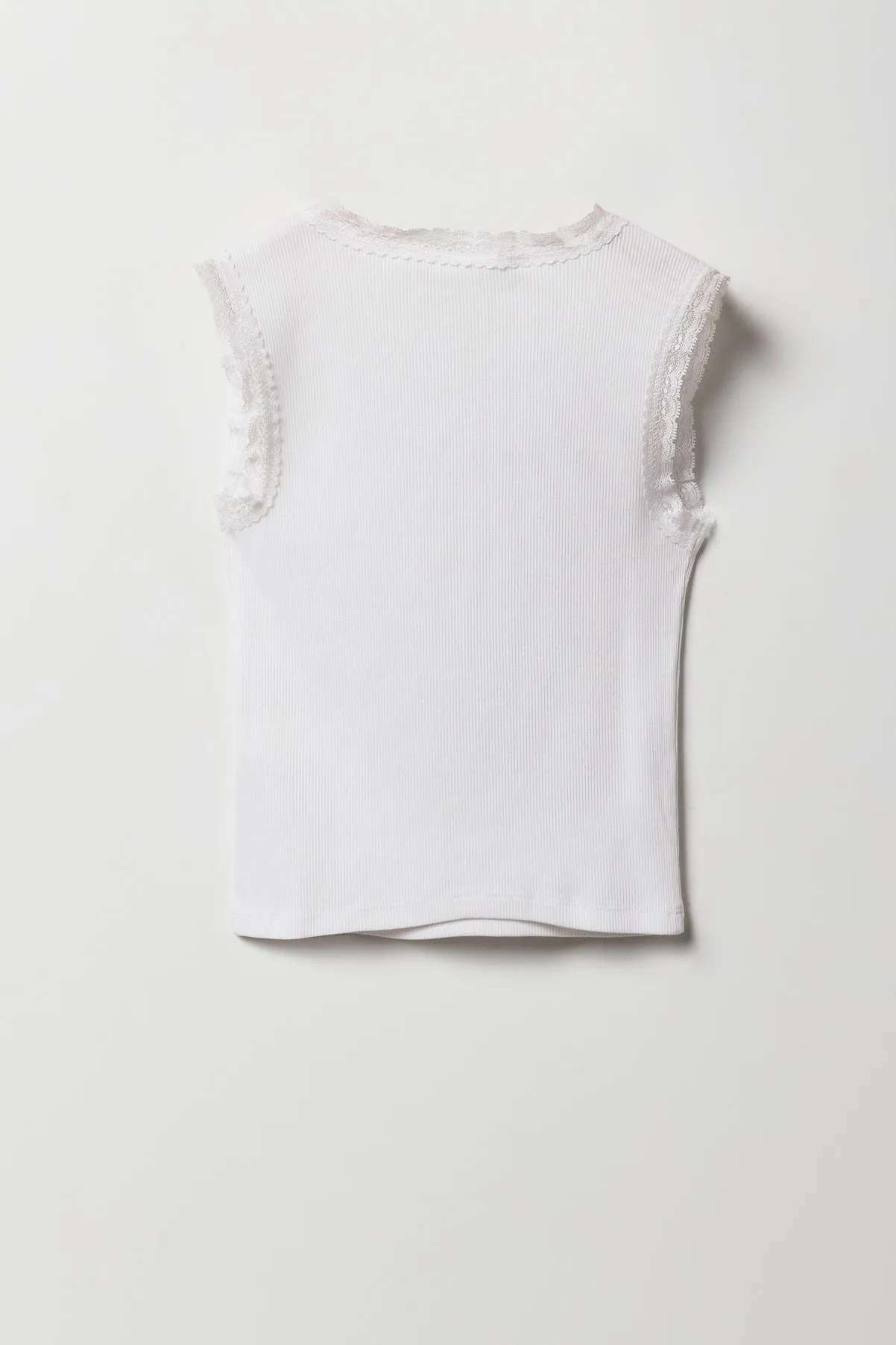 Girls City Graphic Ribbed Lace Trim Tank sold by Urban Planet product image thumbnail 4