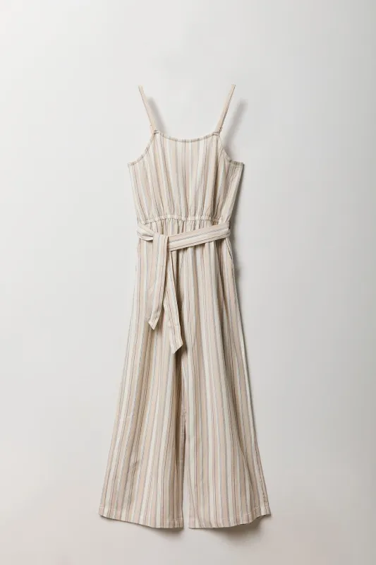 Girls Linen Belted Wide Leg Jumpsuit sold by Urban Planet