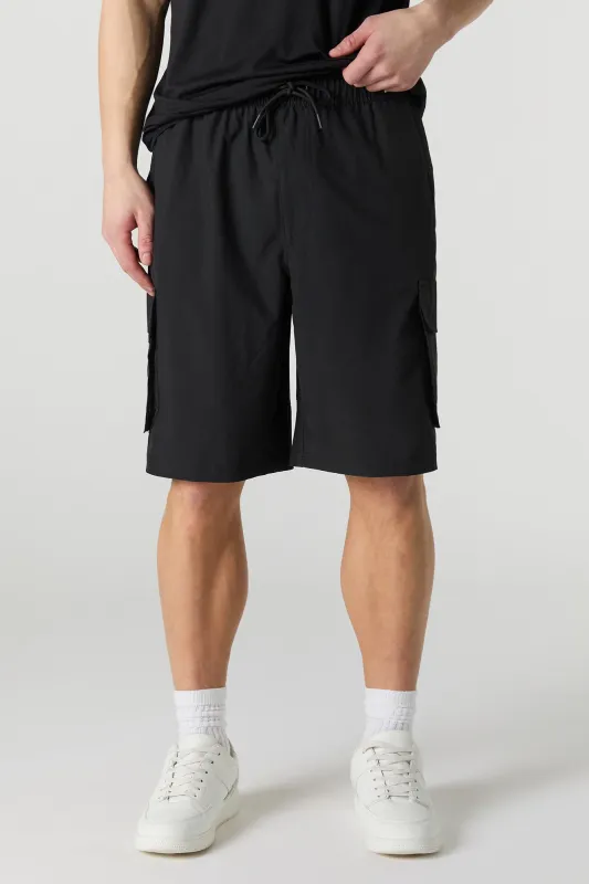 Active 4-Way-Stretch Longline Cargo Short sold by Urban Planet