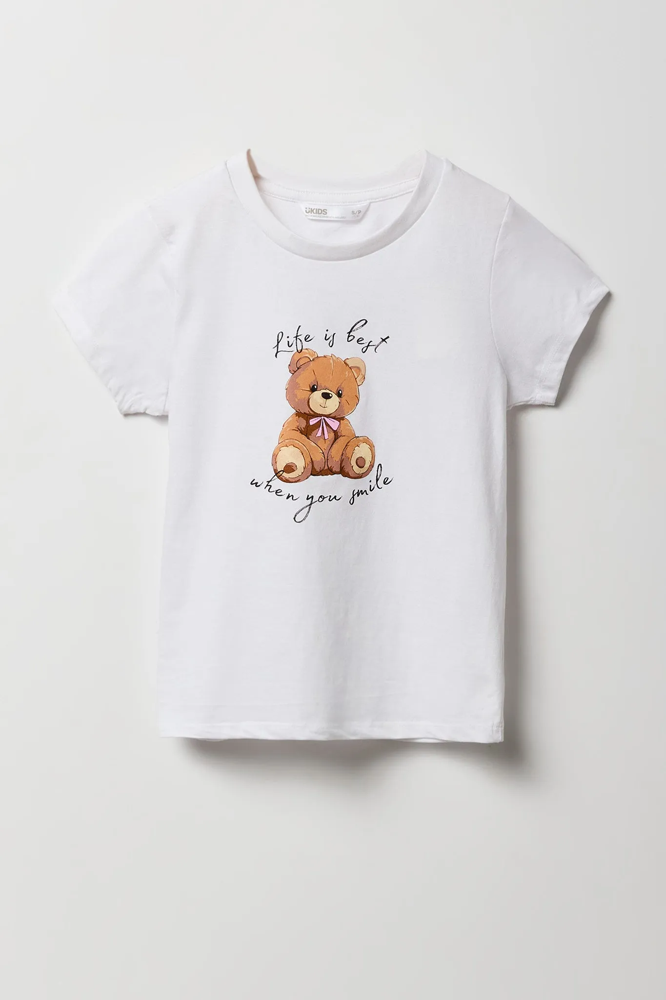 Girls Smile Bear Graphic T-Shirt sold by Urban Planet