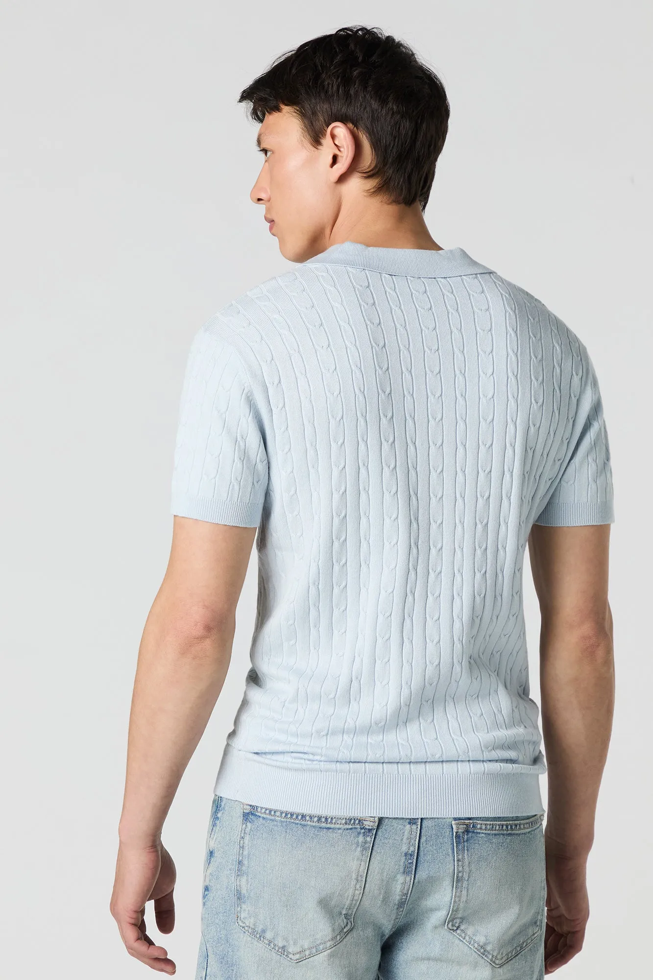 Cable Knit Collared V-neck Top sold by Urban Planet product image thumbnail 2