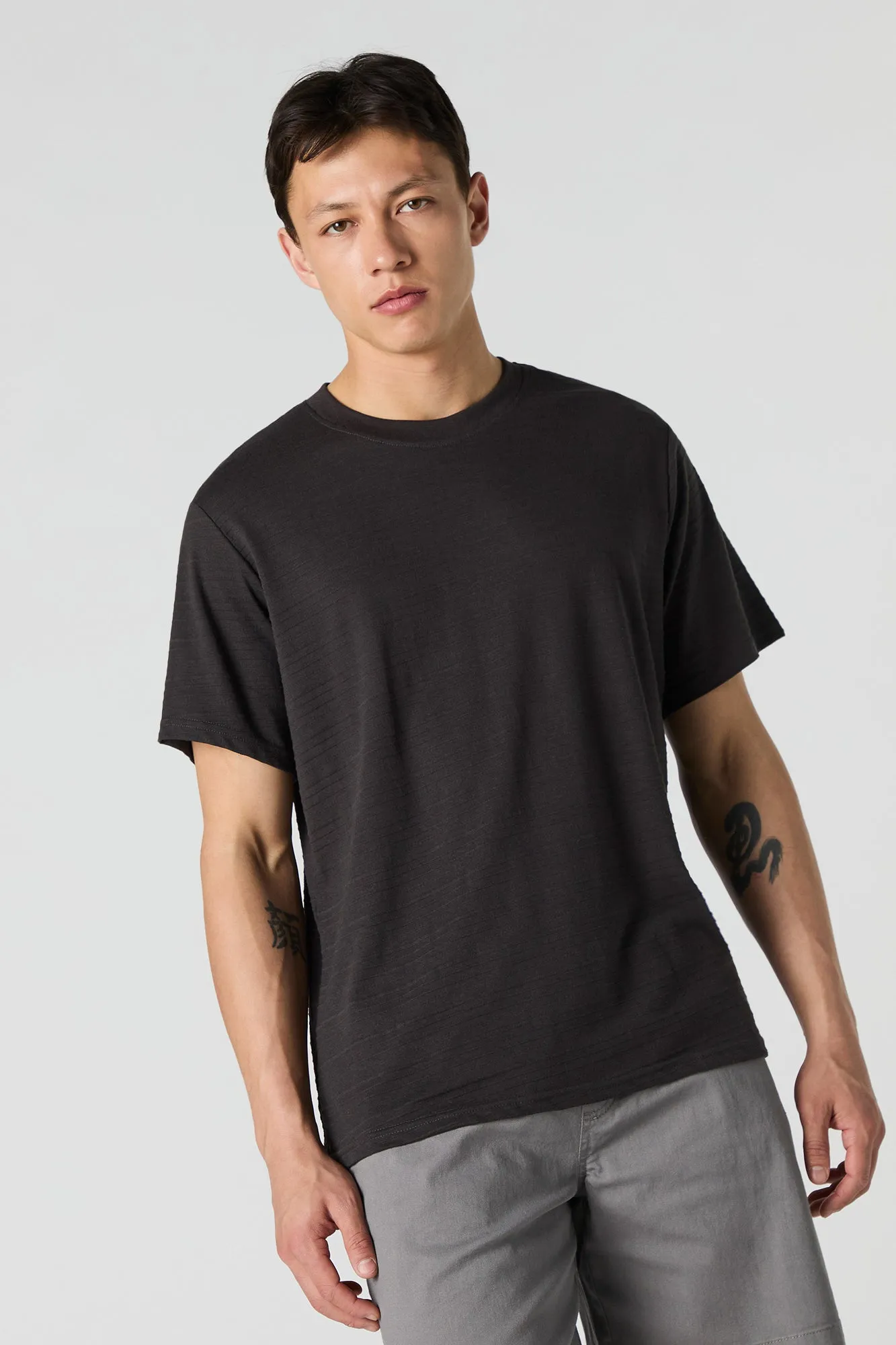 Textured Striped T-Shirt sold by Urban Planet