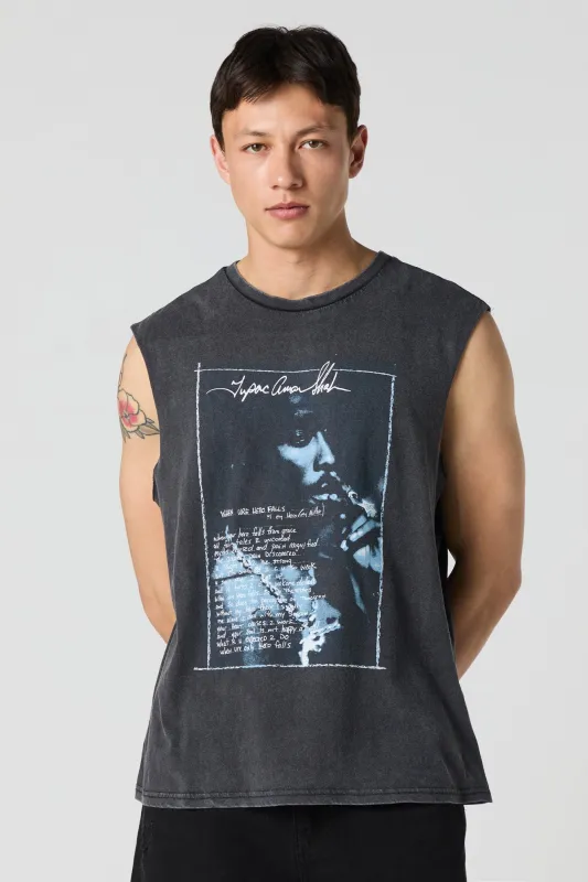 Tupac My Hero Graphic Washed Tank sold by Urban Planet