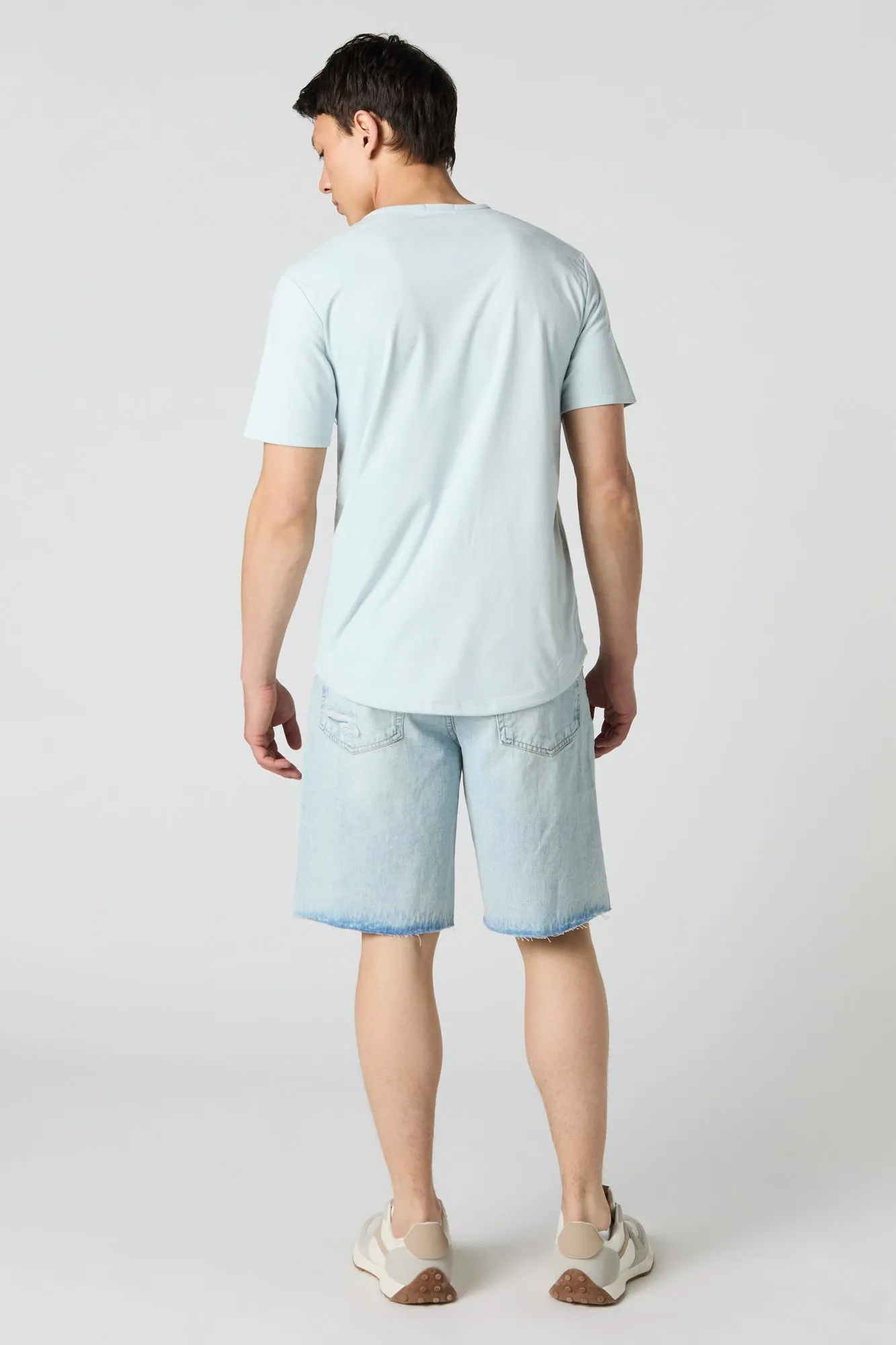 Distressed Low Rise Baggy Drawstring Denim Short sold by Urban Planet product image thumbnail 3