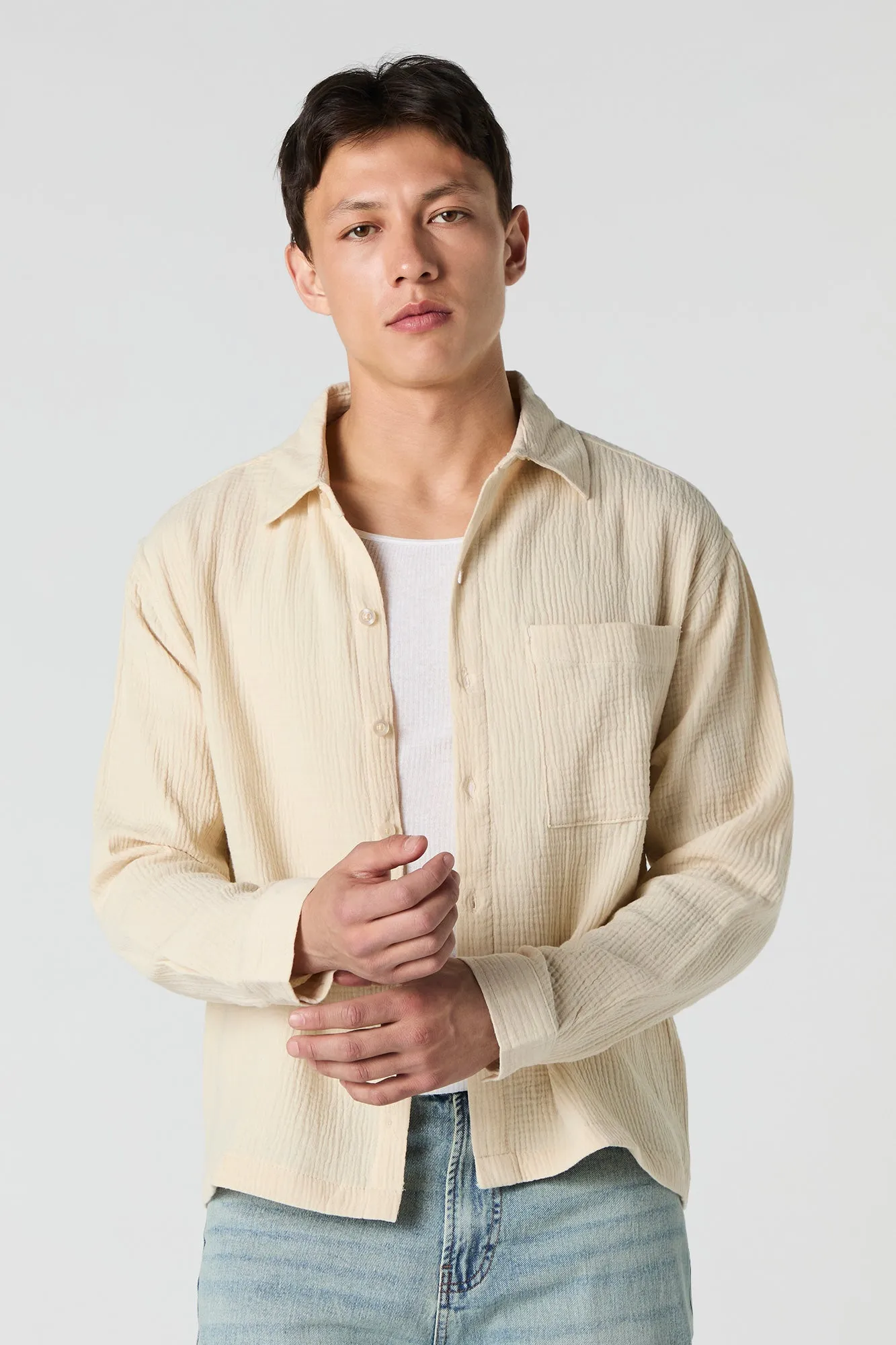 Collared Button-Up Top sold by Urban Planet product image thumbnail 4