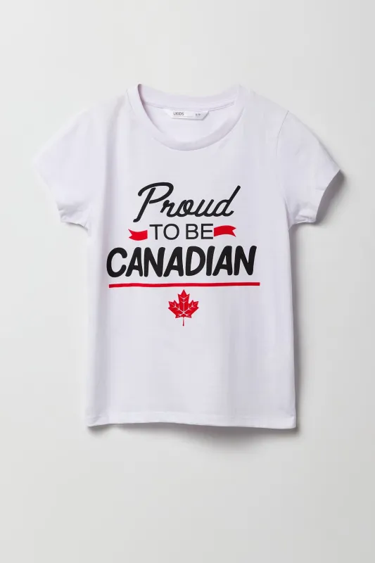 Girls Proud To Be Canadian Graphic T-Shirt sold by Urban Planet