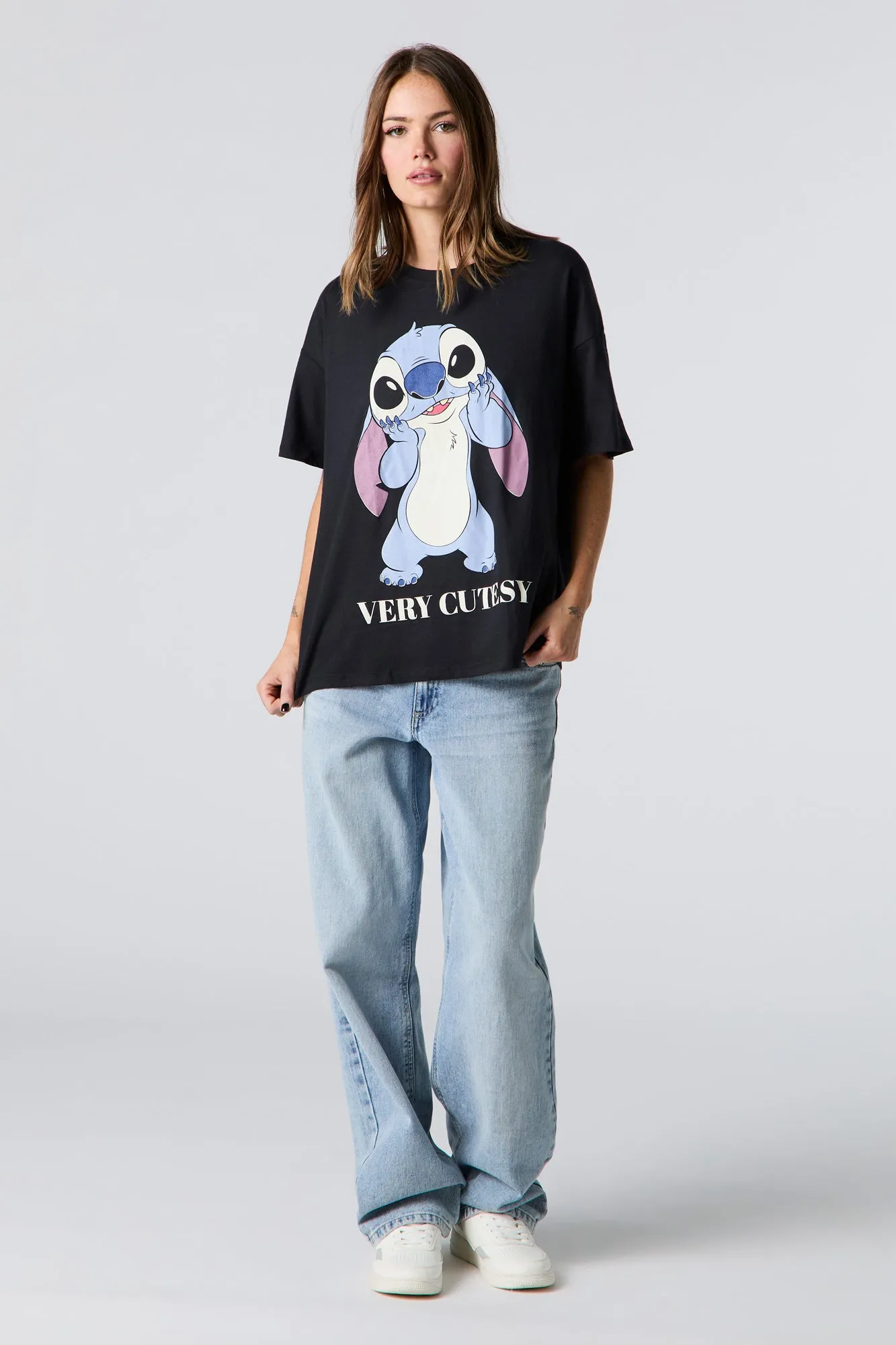Stitch Cutesy Graphic Boyfriend T-Shirt sold by Urban Planet product image thumbnail 3