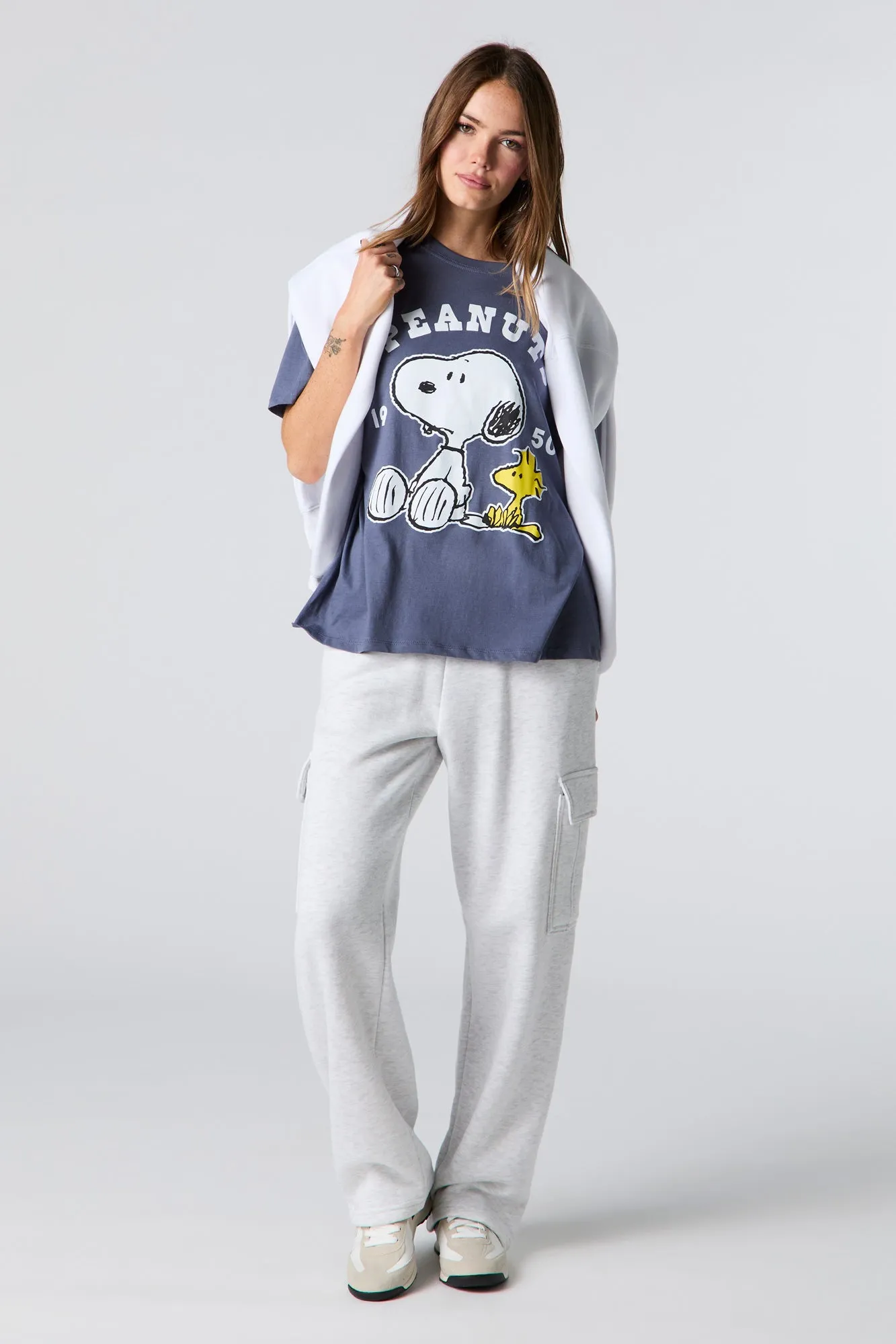 T-shirt de coupe garçonne à imprimé Peanuts sold by Urban Planet product image thumbnail 3