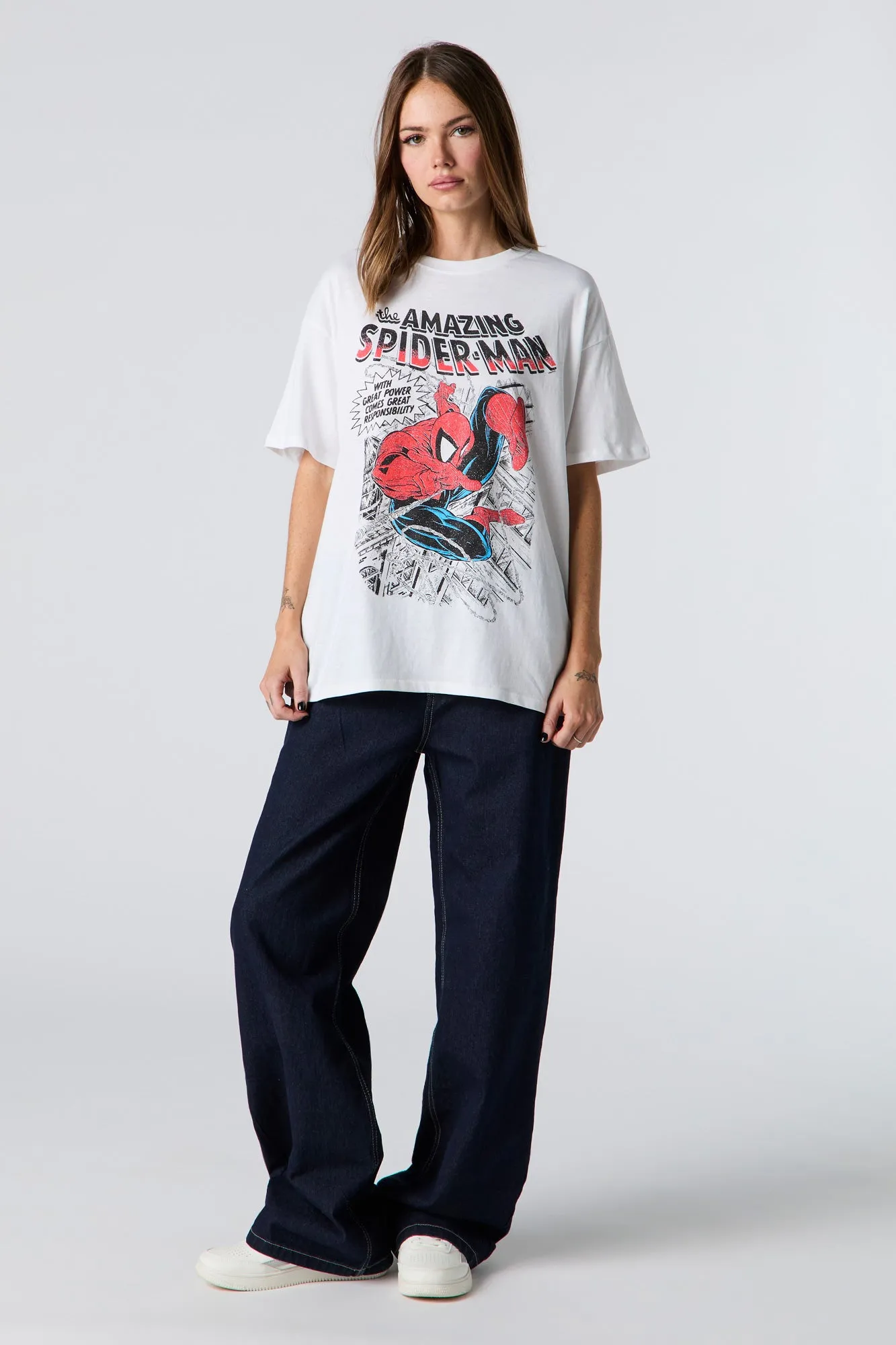 T-shirt de coupe garçonne à imprimé Spiderman sold by Urban Planet product image thumbnail 3