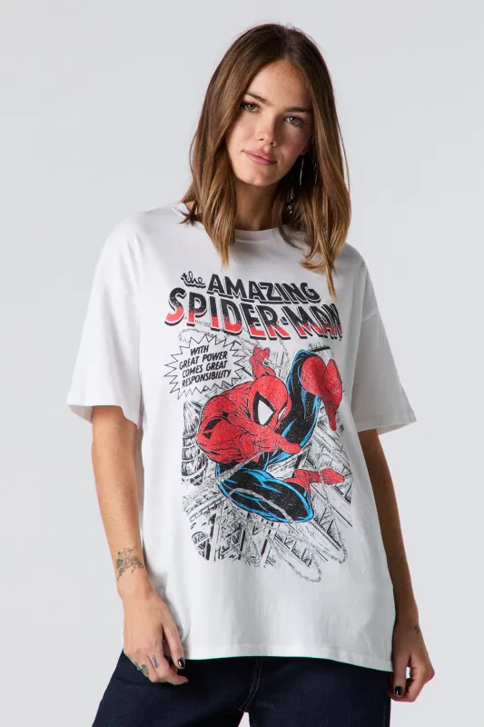 T-shirt de coupe garçonne à imprimé Spiderman sold by Urban Planet