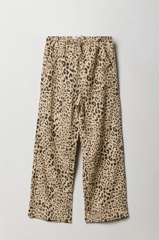 Pantalon à jambe large en lin avec taille coulissante pour fille sold by Urban Planet