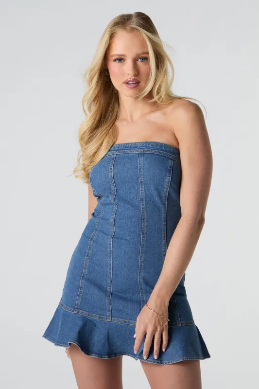 Minirobe tube en denim sold by Urban Planet