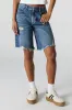 Dark Wash Distressed Slouchy Jort sold by Urban Planet