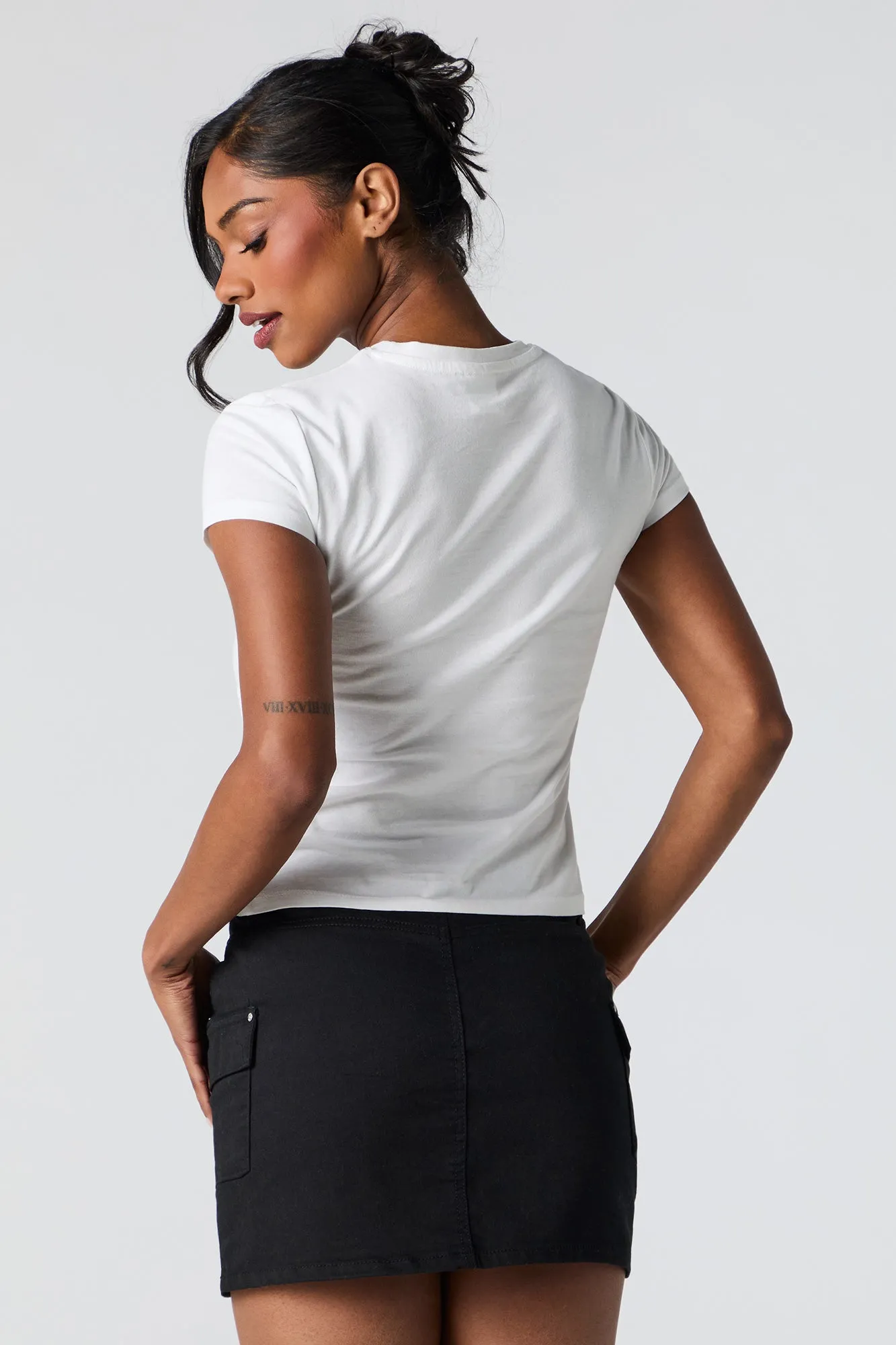 Hibiscus Graphic Fitted T-Shirt sold by Urban Planet product image thumbnail 2