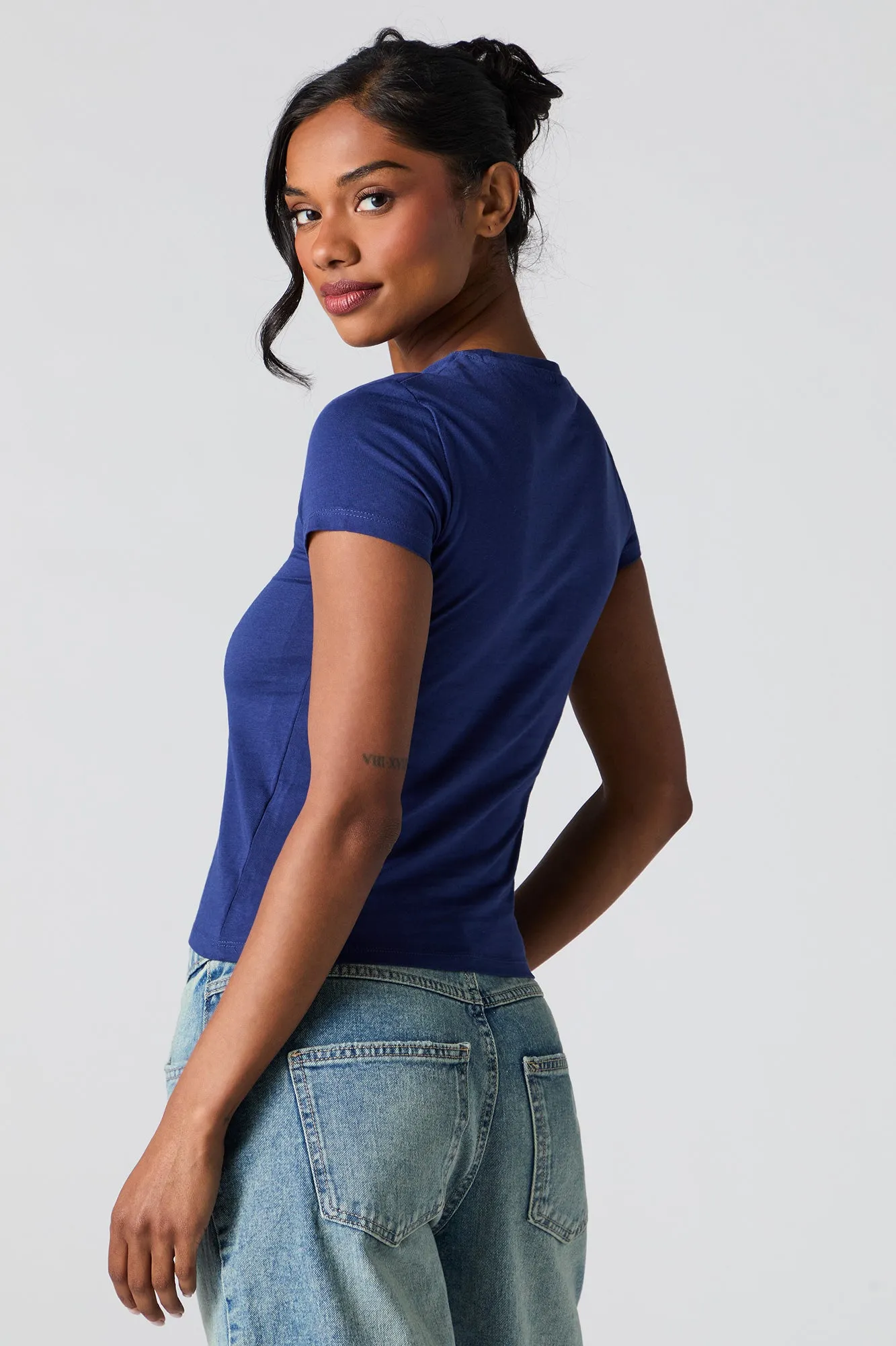 Brunch Please Graphic Fitted T-Shirt sold by Urban Planet product image thumbnail 2