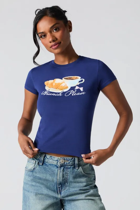 T-shirt ajusté à imprimé Brunch Please sold by Urban Planet