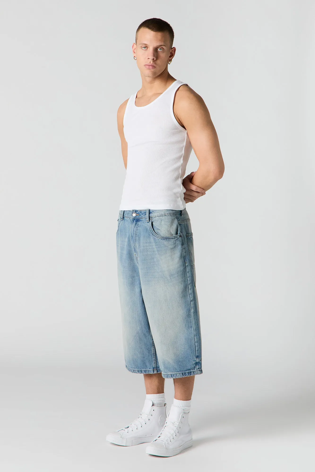 Vintage Wash Denim Jort sold by Urban Planet product image thumbnail 4