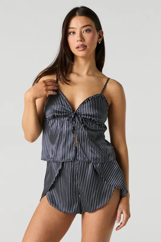 Satin Flyaway Cami & Short 2 Piece Pajama Set sold by Urban Planet