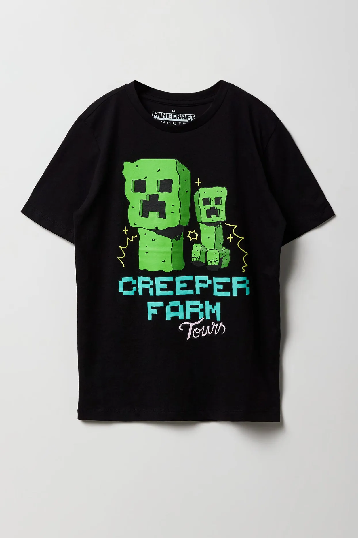 Boys Minecraft Creeper Farm Tour Graphic T-Shirt sold by Urban Planet