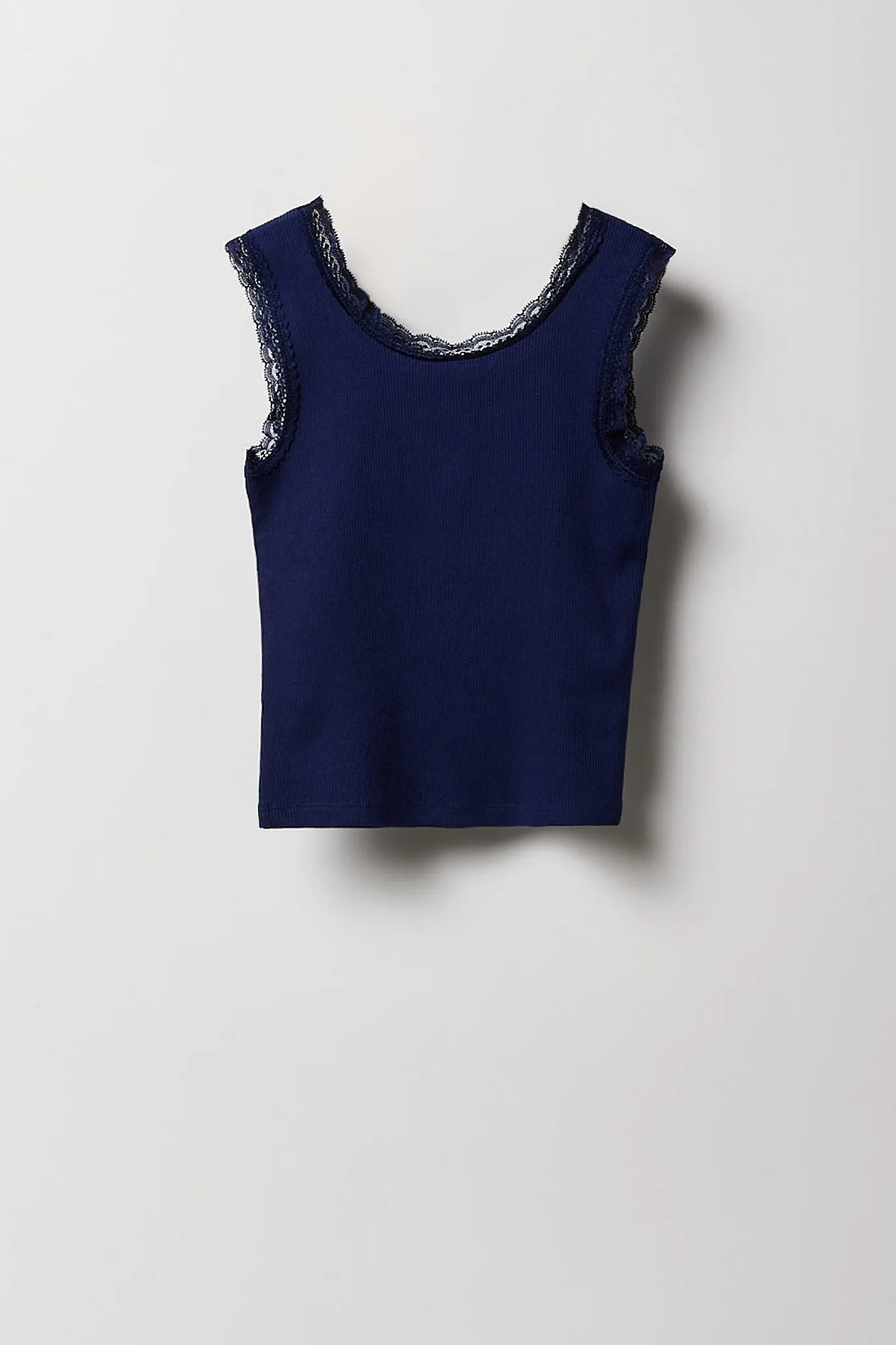Girls Ribbed Lace Henley Tank sold by Urban Planet product image thumbnail 2