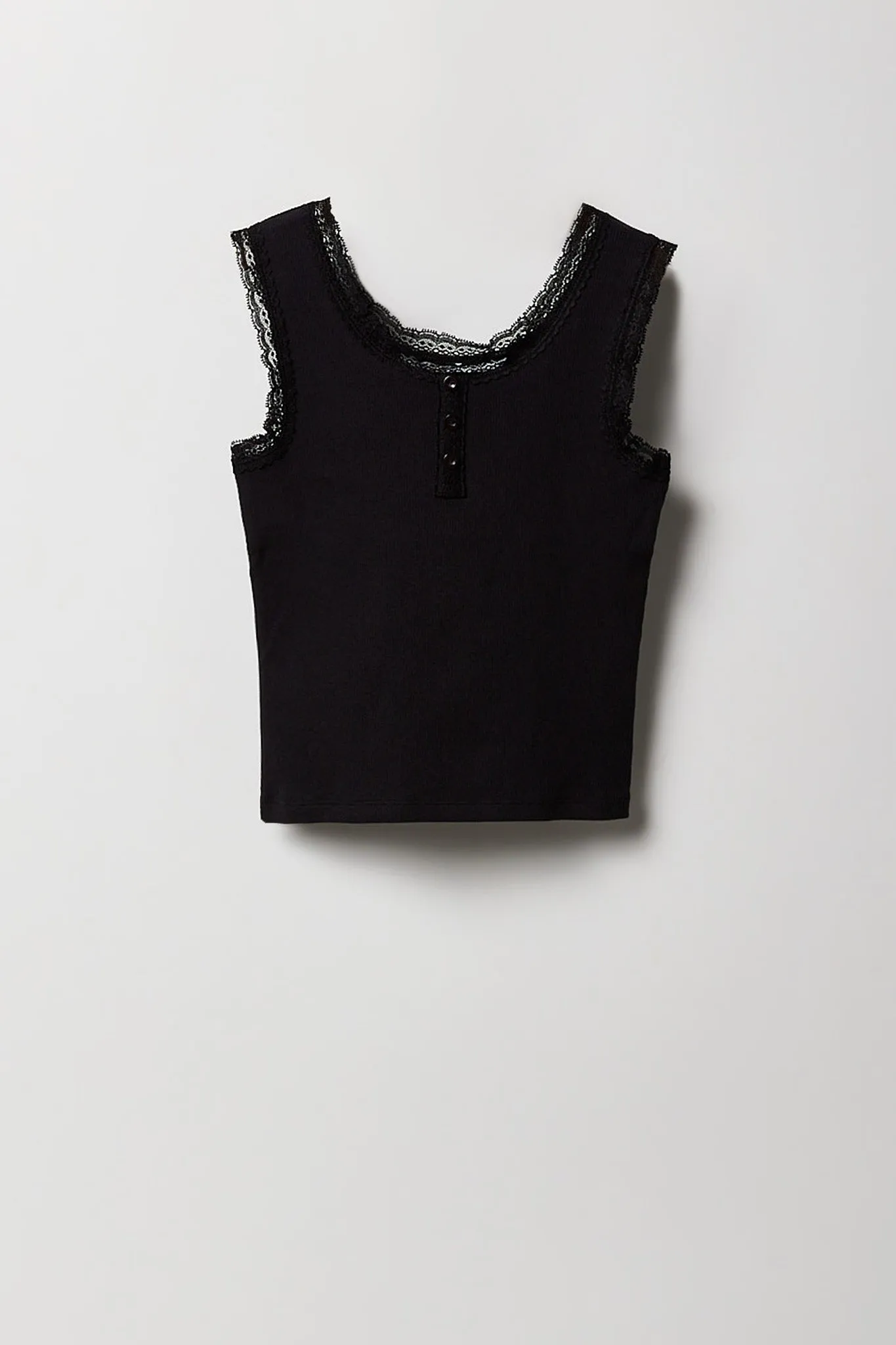 Débardeur henley côtelé avec liséré de dentelle pour fille sold by Urban Planet product image thumbnail 3