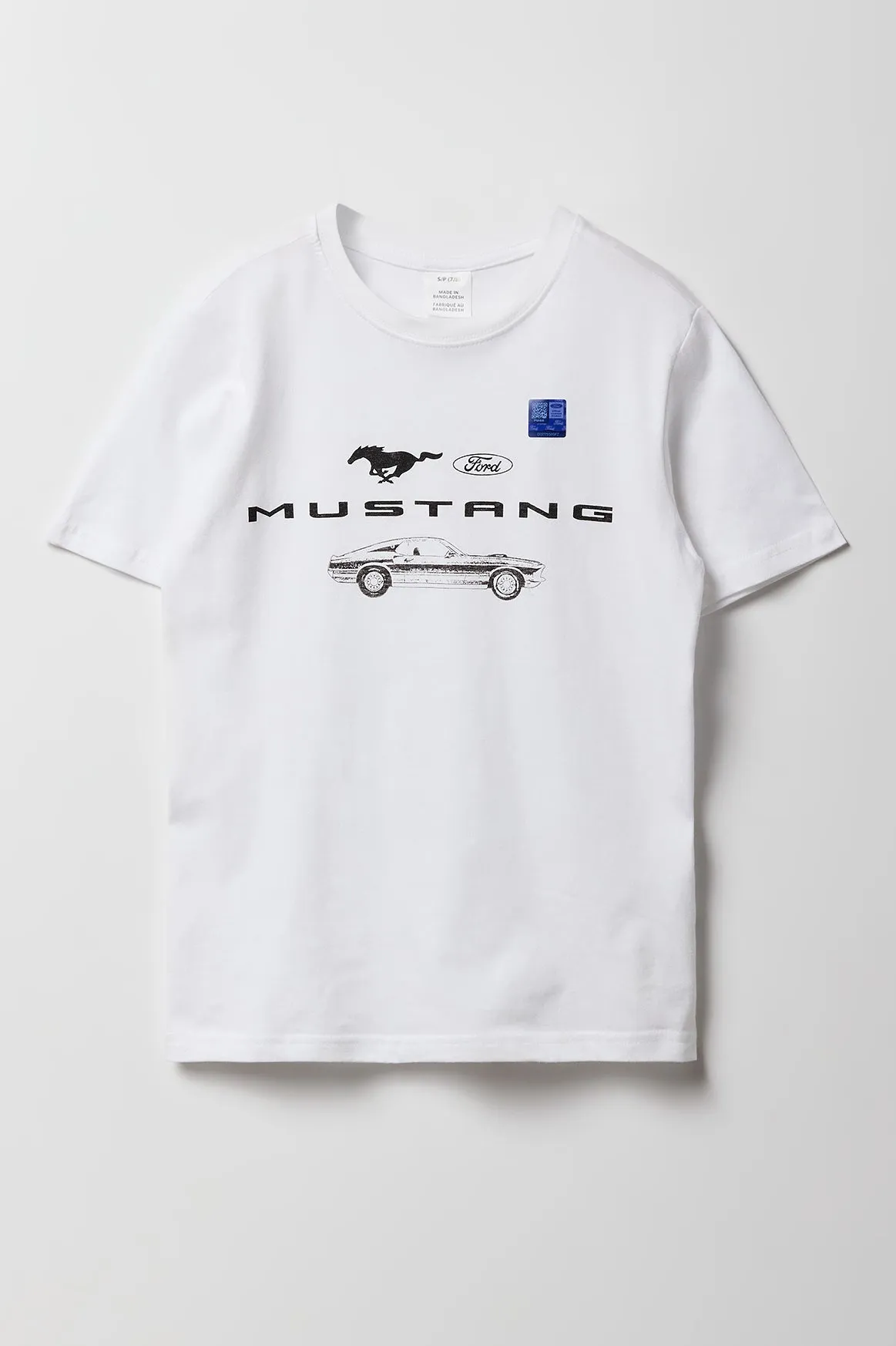 T-shirt à imprimé Ford Mustang White pour enfants sold by Urban Planet