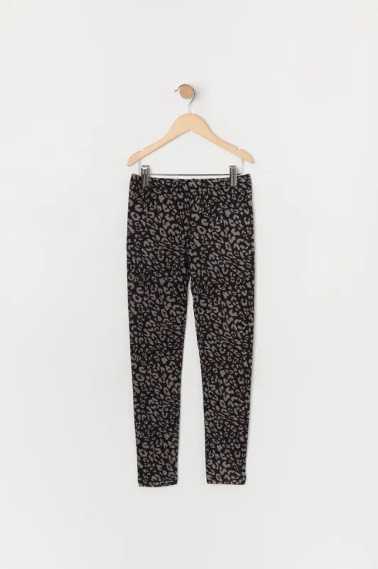 Legging en molleton noir à imprimé Guépard sold by Urban Planet