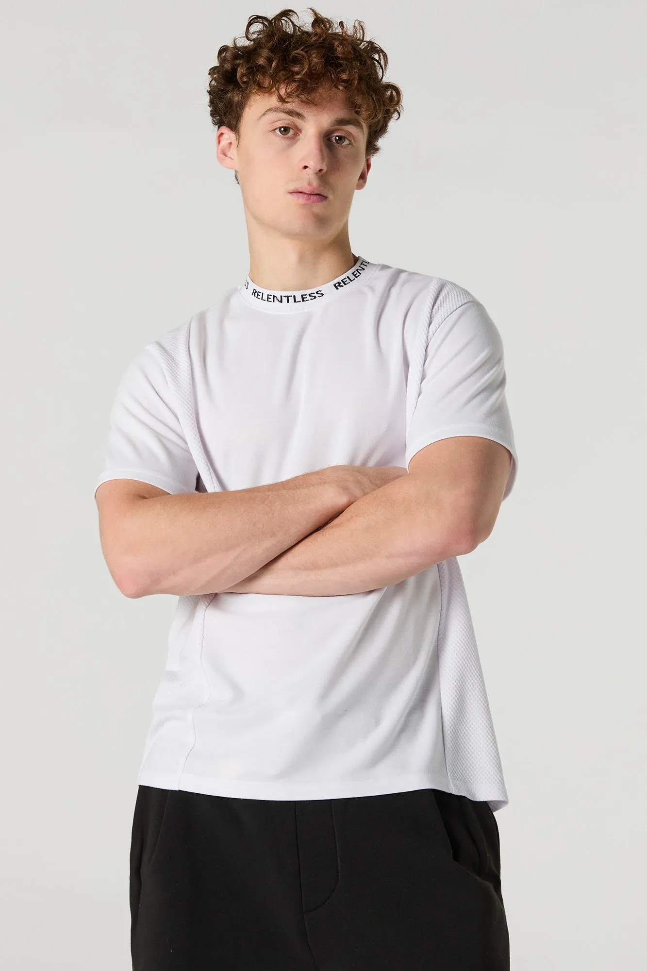 Relentless Jacquard Knit Textured T-Shirt sold by Urban Planet