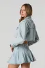 Minijupe-short plissée en denim avec ceinture sold by Urban Planet