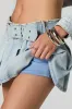 Minijupe-short plissée en denim avec ceinture sold by Urban Planet