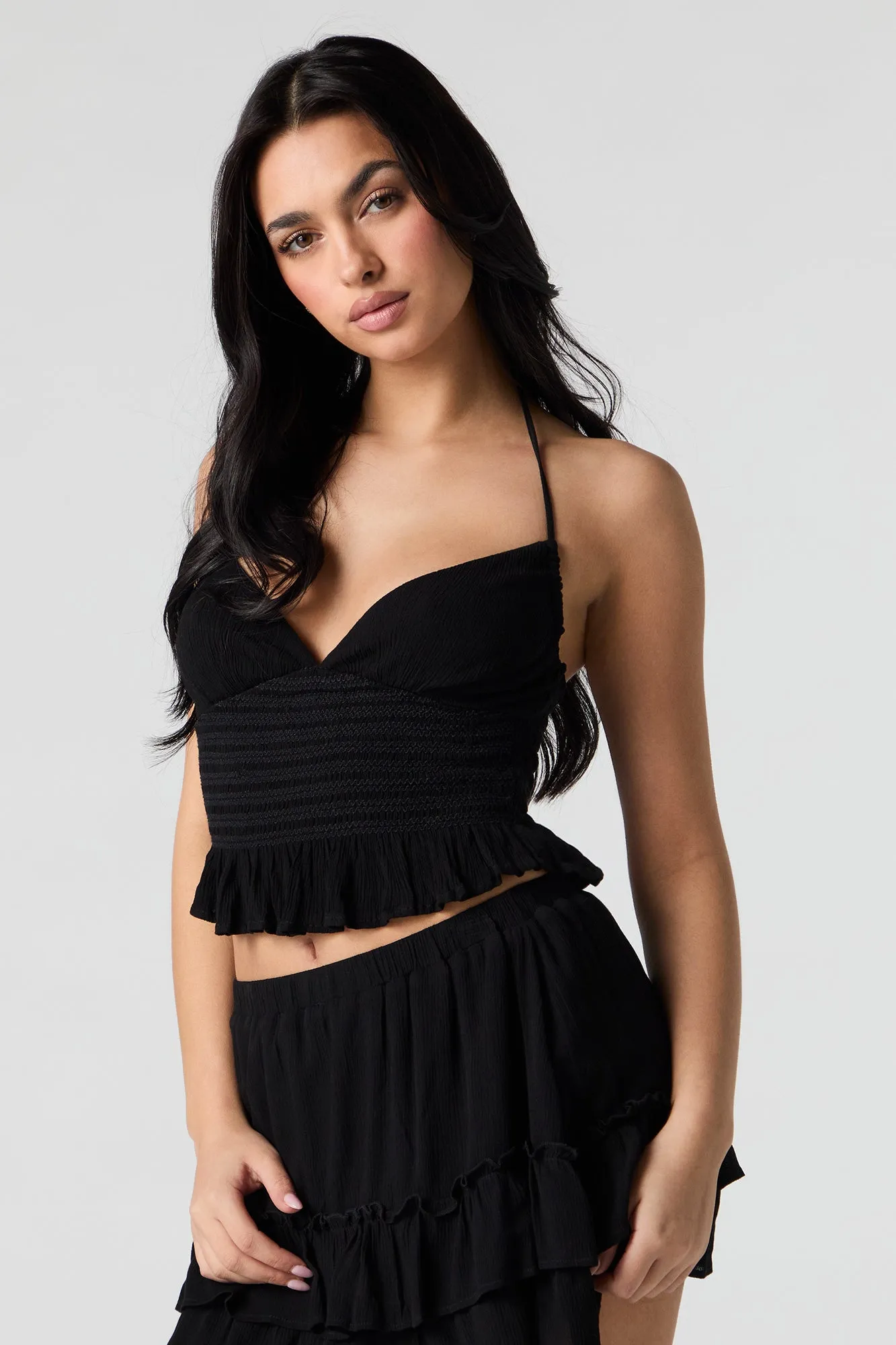 Camisole bain-de-soleil plissée à encolure en coeur sold by Urban Planet product image thumbnail 5