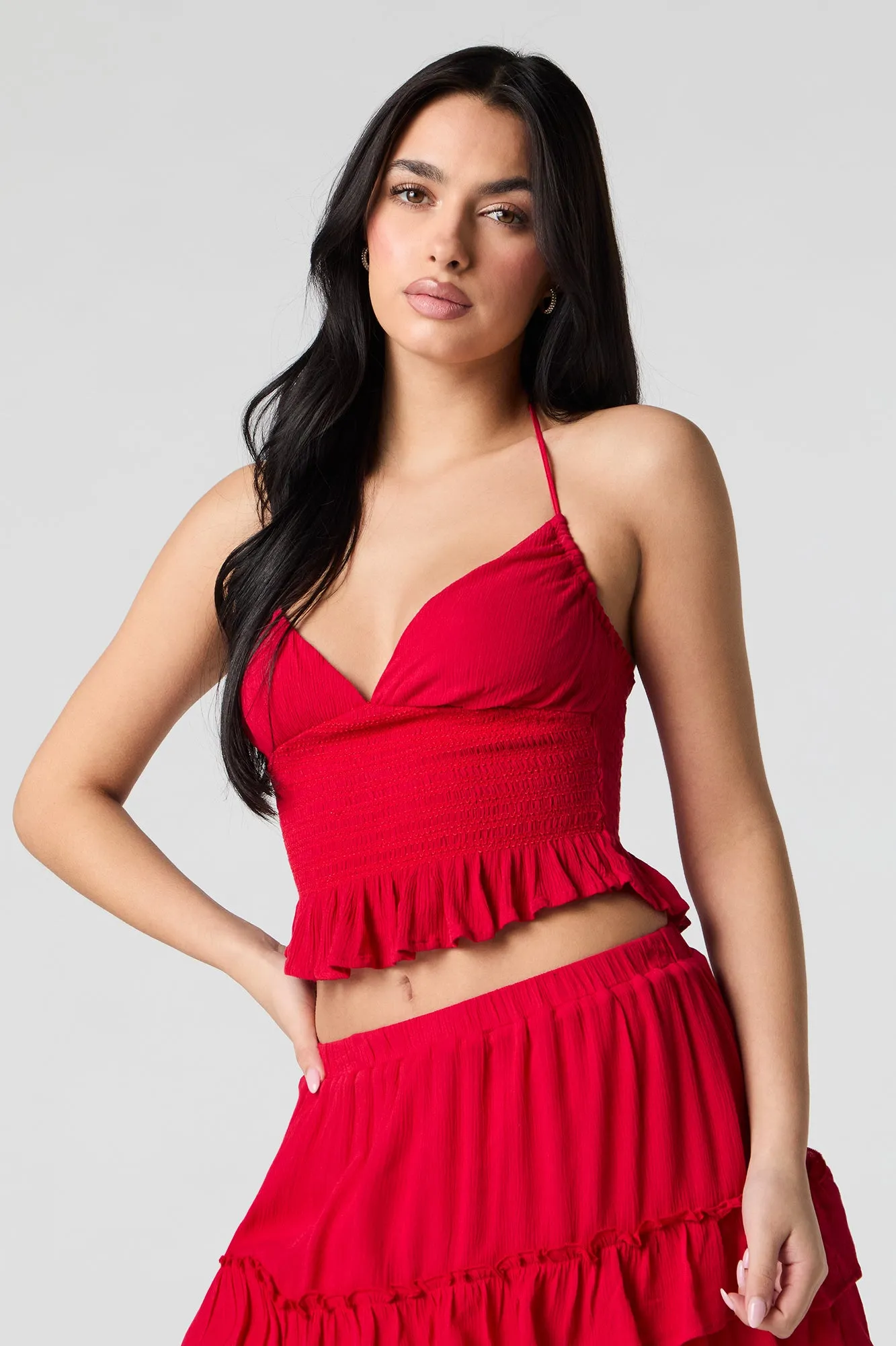 Camisole bain-de-soleil plissée à encolure en coeur sold by Urban Planet product image thumbnail 4