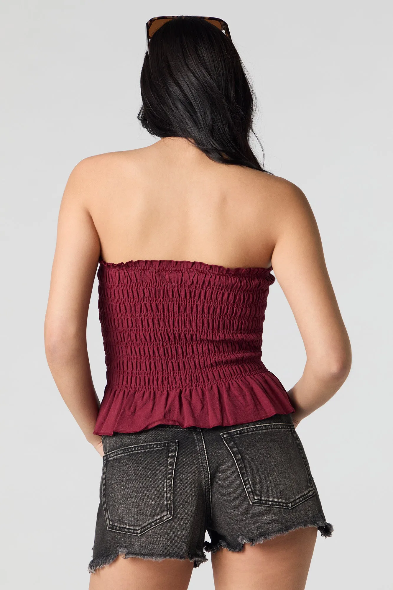 Smocked Peplum Tube Top sold by Urban Planet product image thumbnail 2