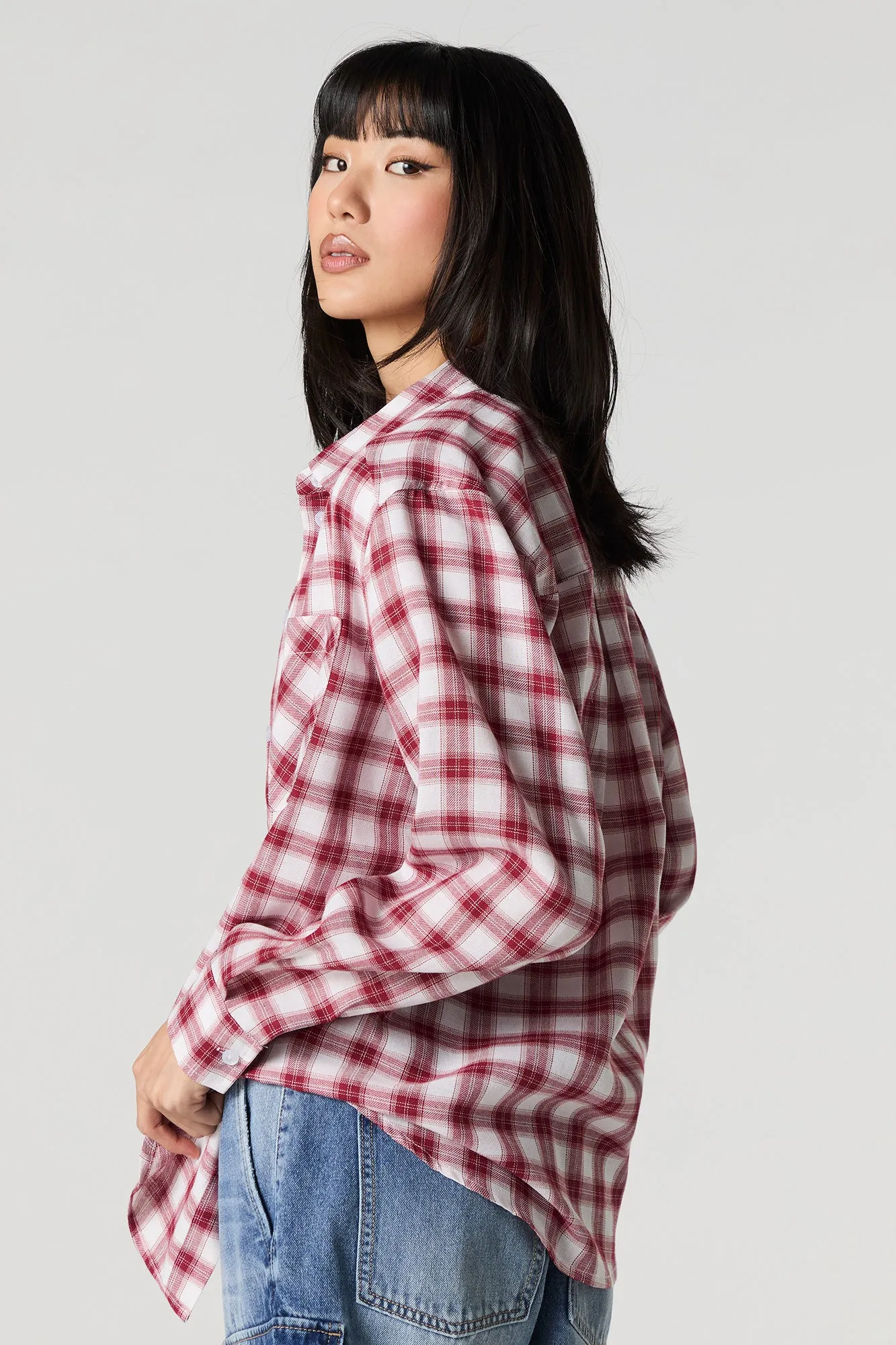 Plaid Long Sleeve Button-Up Top sold by Urban Planet product image thumbnail 2