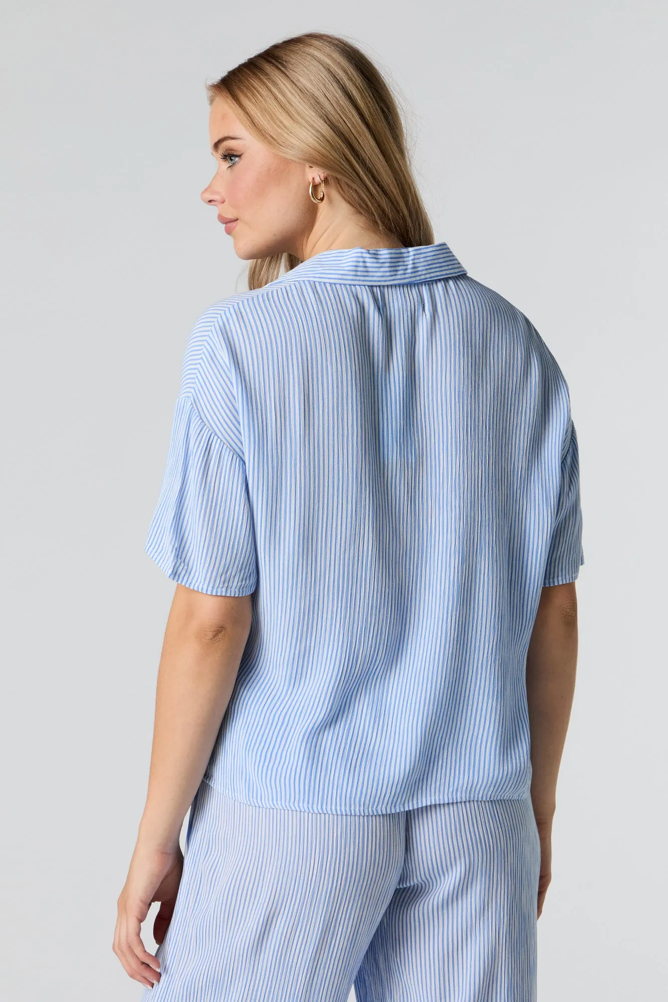 Crinkle Oversized Button-Up Top sold by Urban Planet product image thumbnail 2