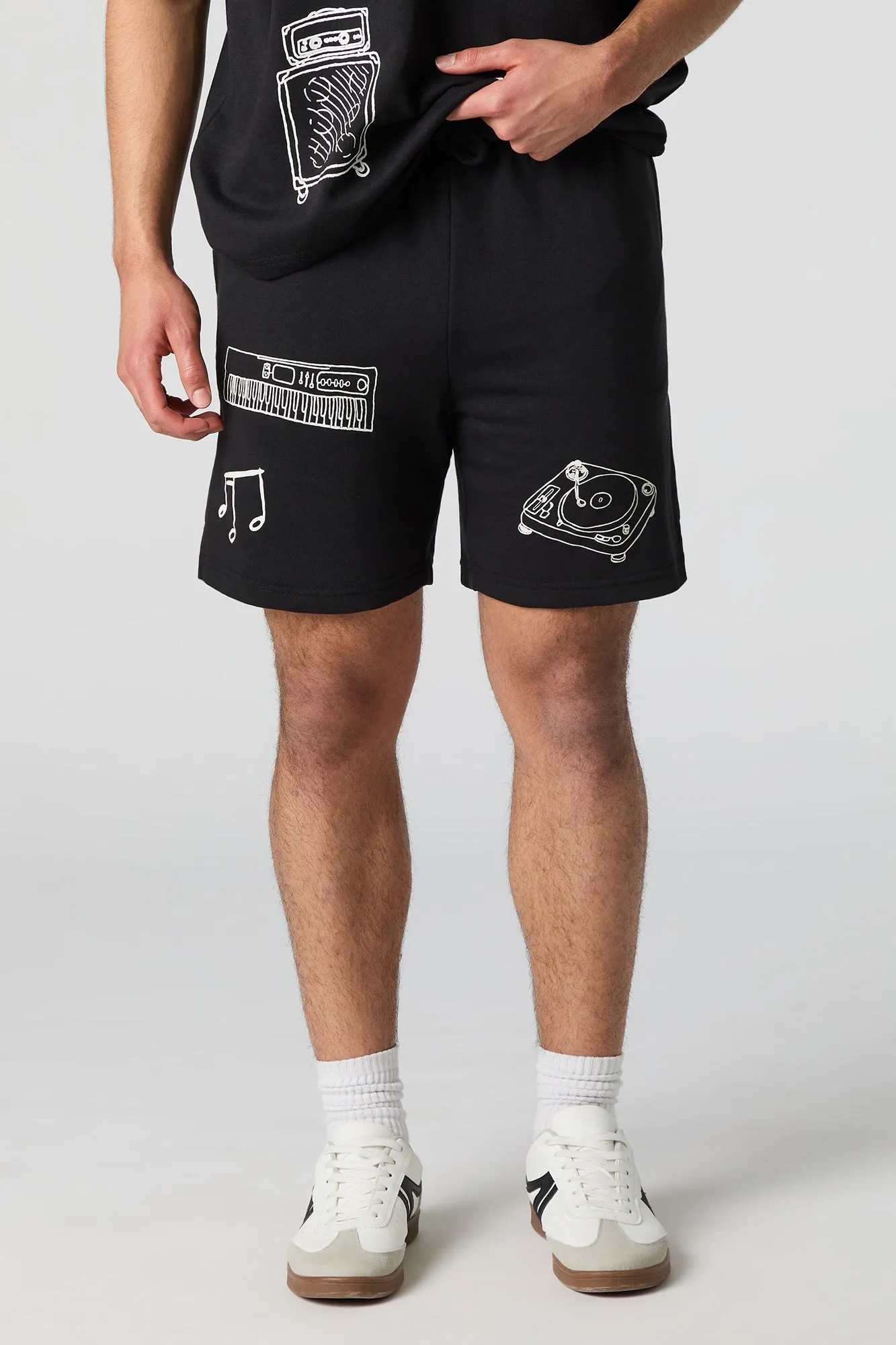 French Terry Music Print Short sold by Urban Planet product image thumbnail 4