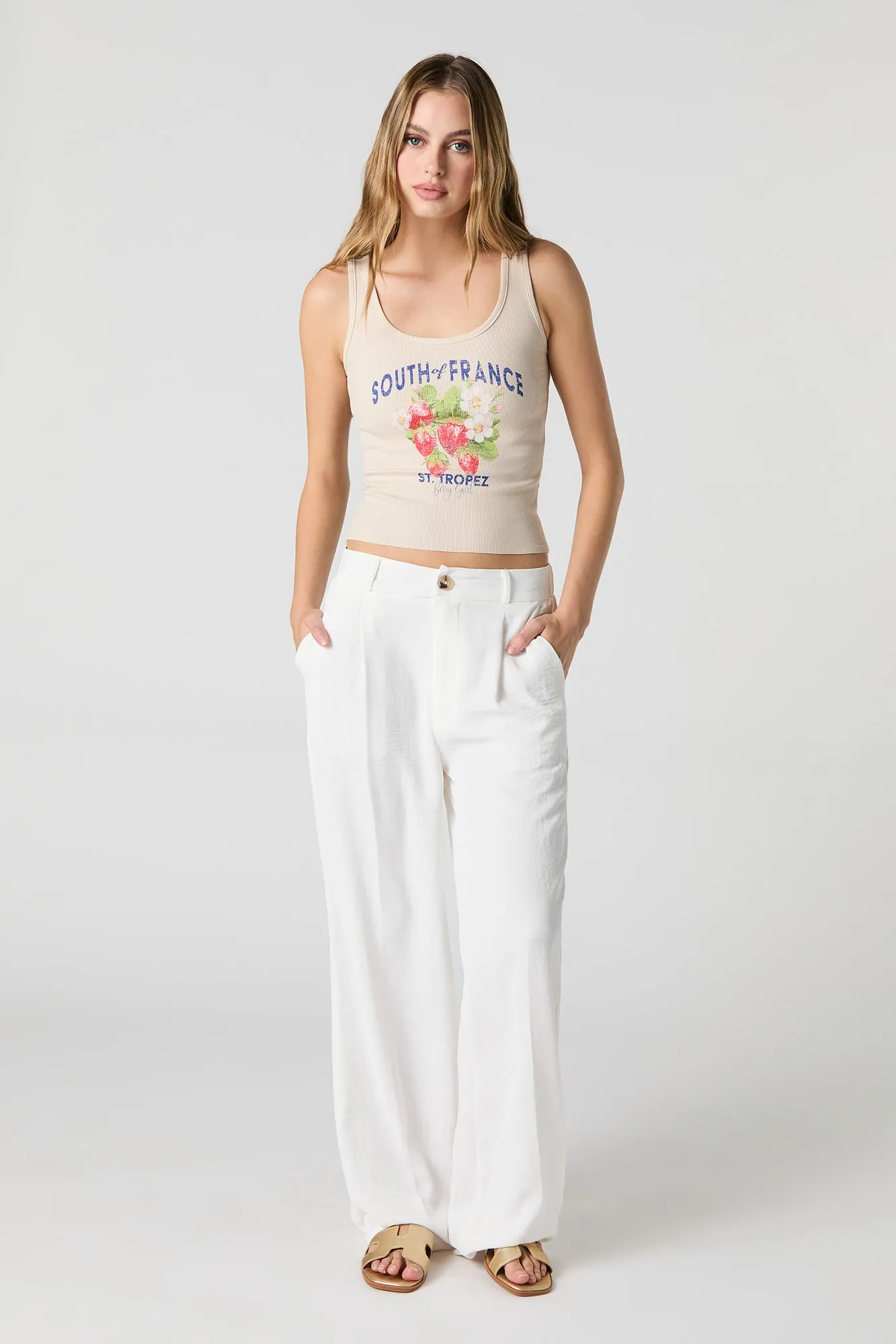 Débardeur côtelé à imprimé St. Tropez sold by Urban Planet product image thumbnail 3