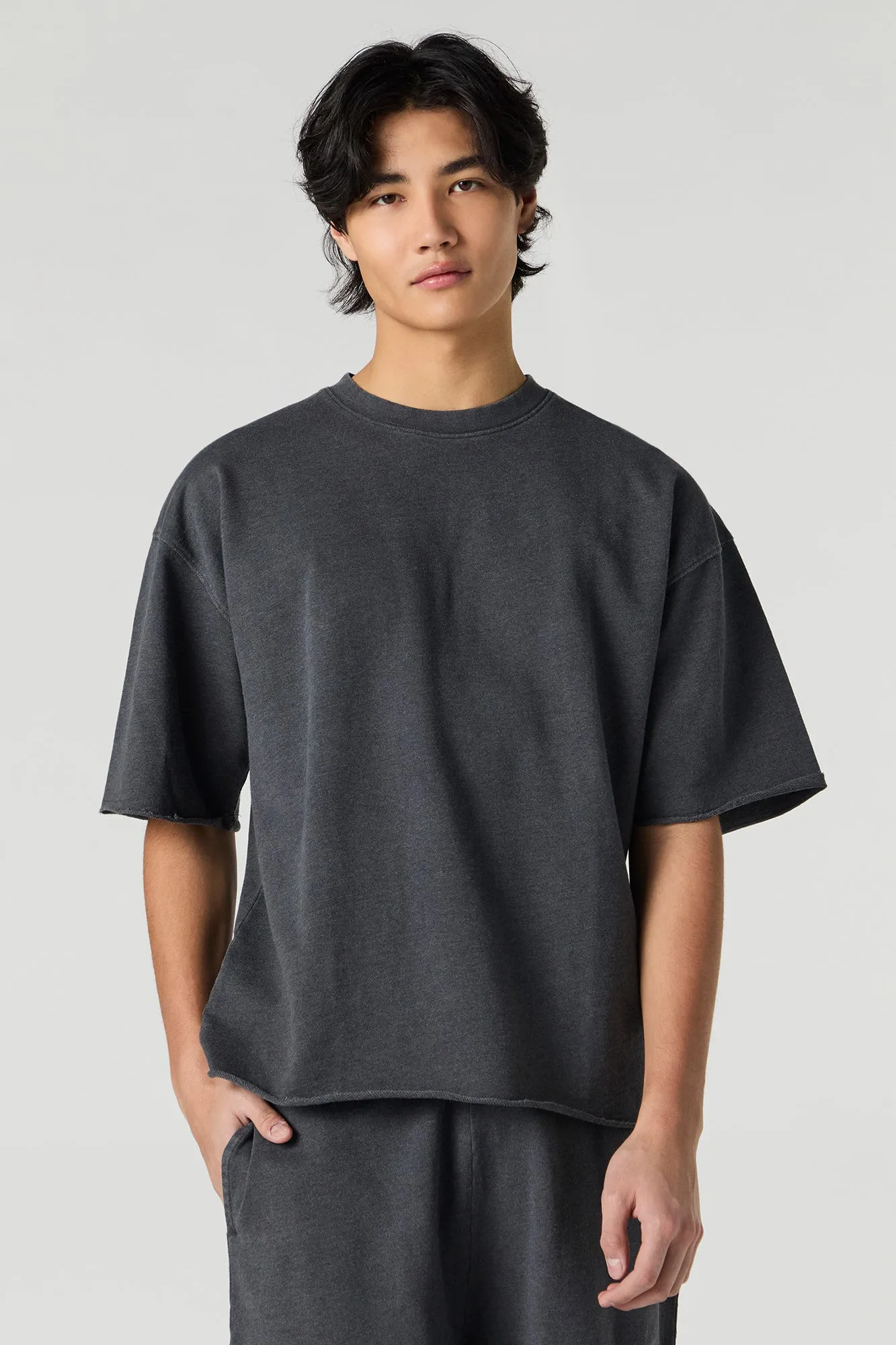 T-shirt carré en molleton délavé sold by Urban Planet product image thumbnail 4