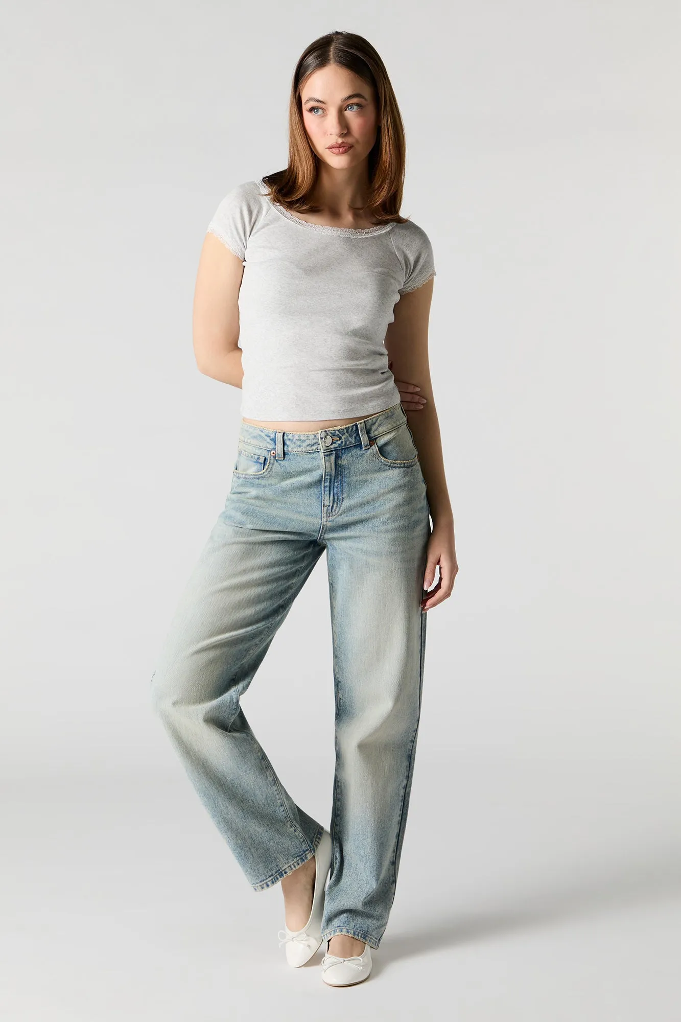 Vintage Medium Wash Slouchy Straight Leg Jean sold by Urban Planet