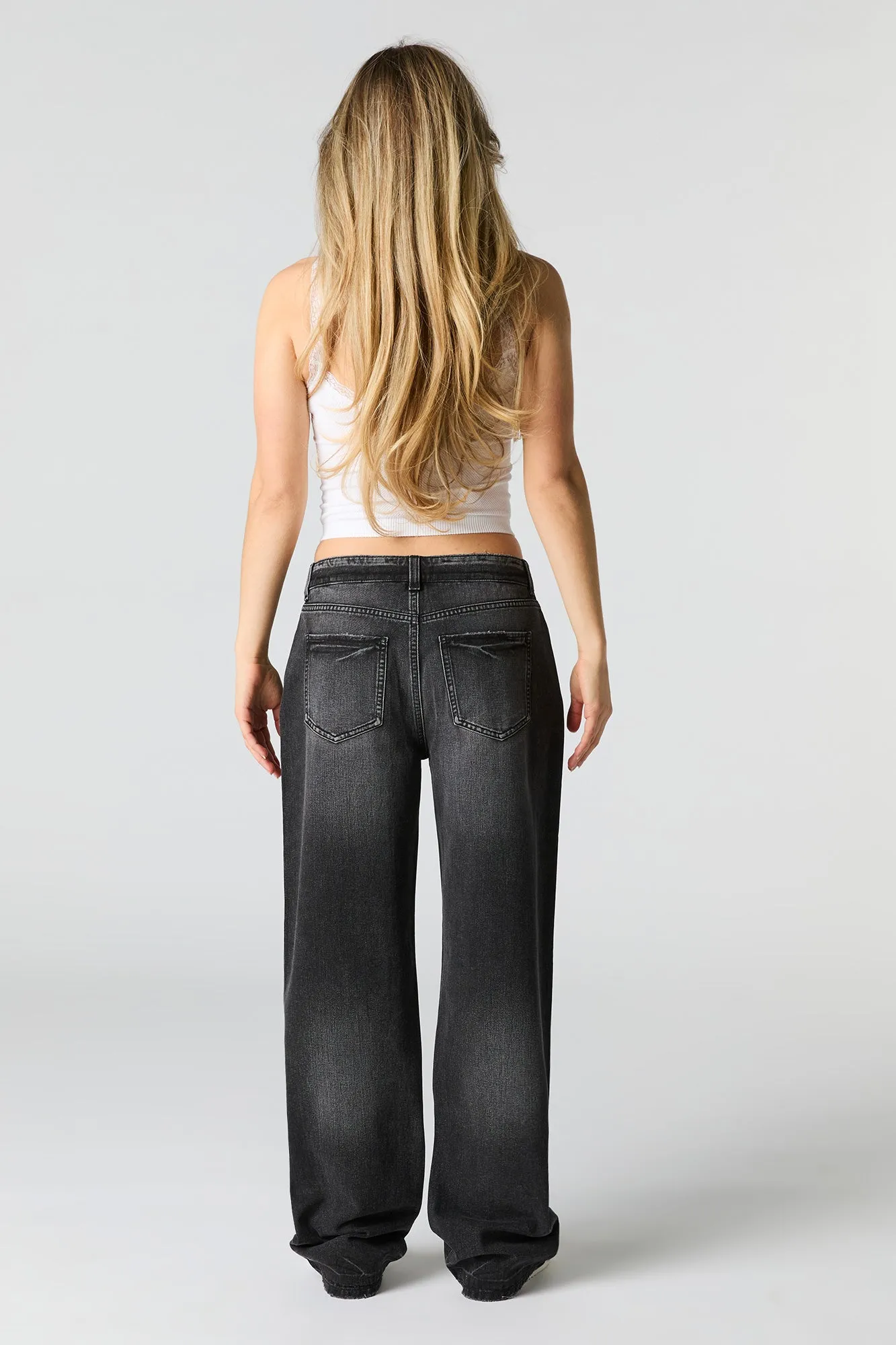 Black Wash Slouchy Straight Leg Jean sold by Urban Planet product image thumbnail 3