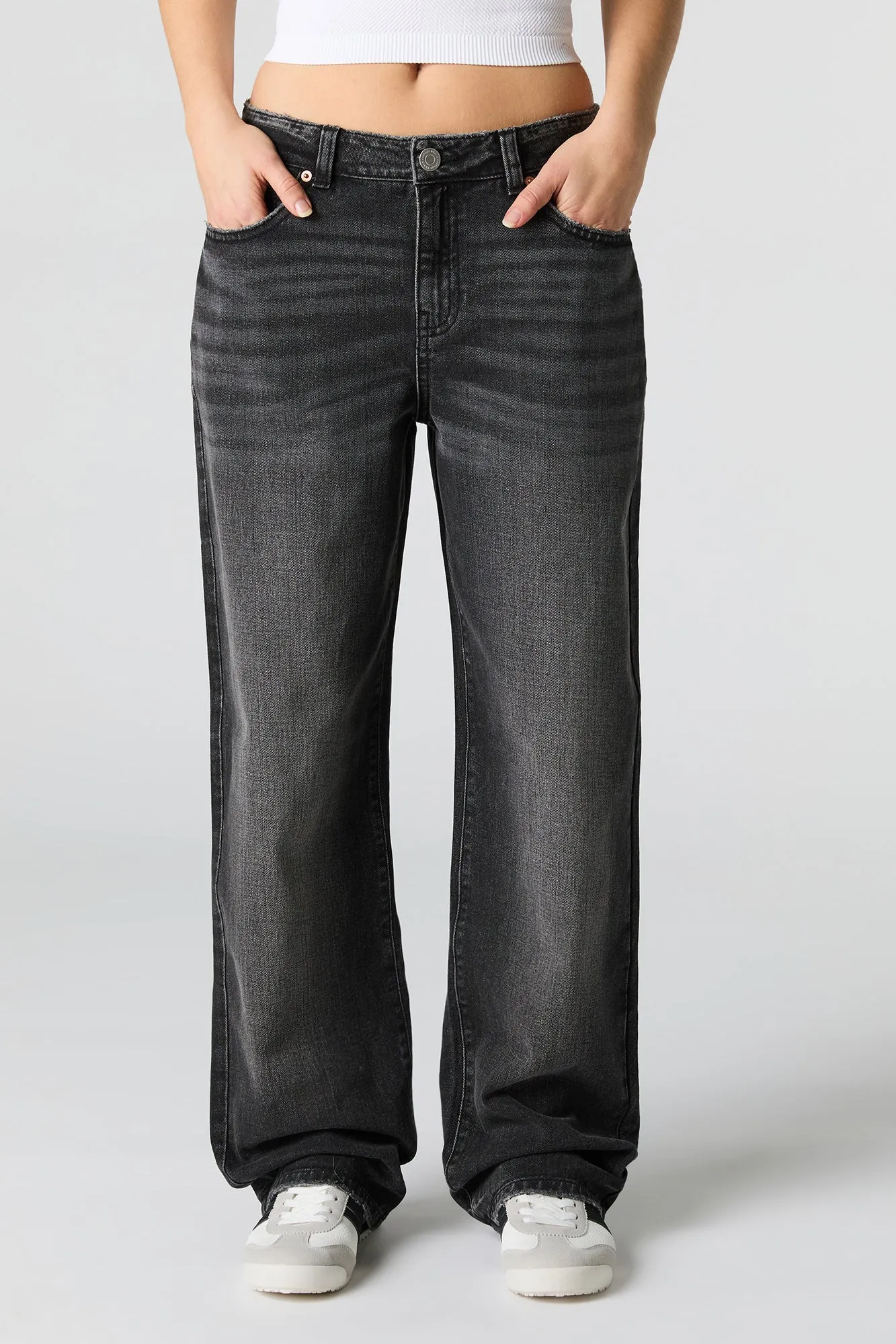 Black Wash Slouchy Straight Leg Jean sold by Urban Planet product image thumbnail 2
