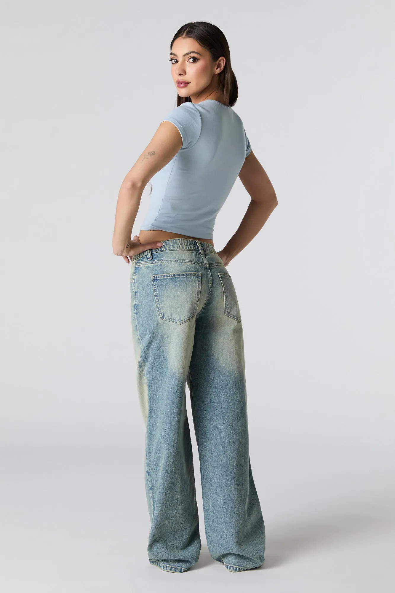 Vintage Medium Wash Low Rise Skater Jean sold by Urban Planet product image thumbnail 3