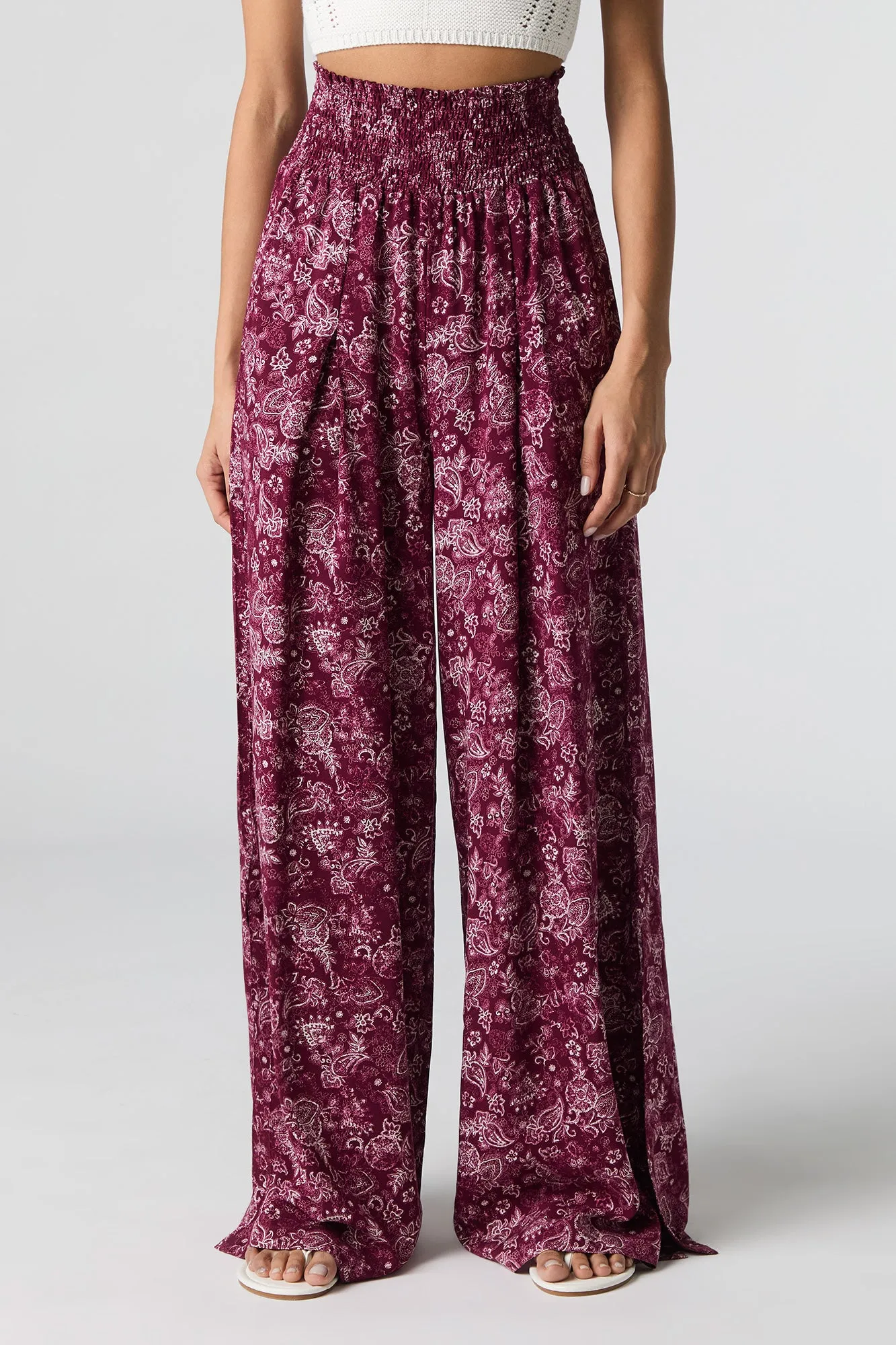 Smocked Waist Slit Palazzo Pant sold by Urban Planet product image thumbnail 2
