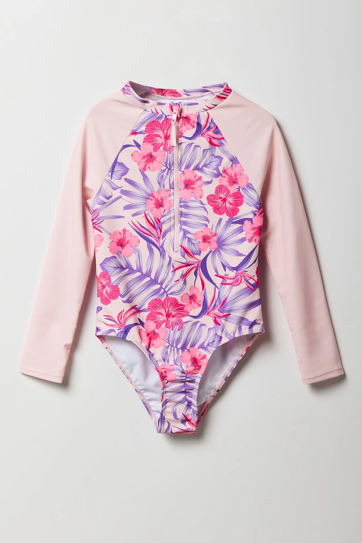 Girls Long Sleeve One Piece Rashguard Swimsuit sold by Urban Planet product image thumbnail 5